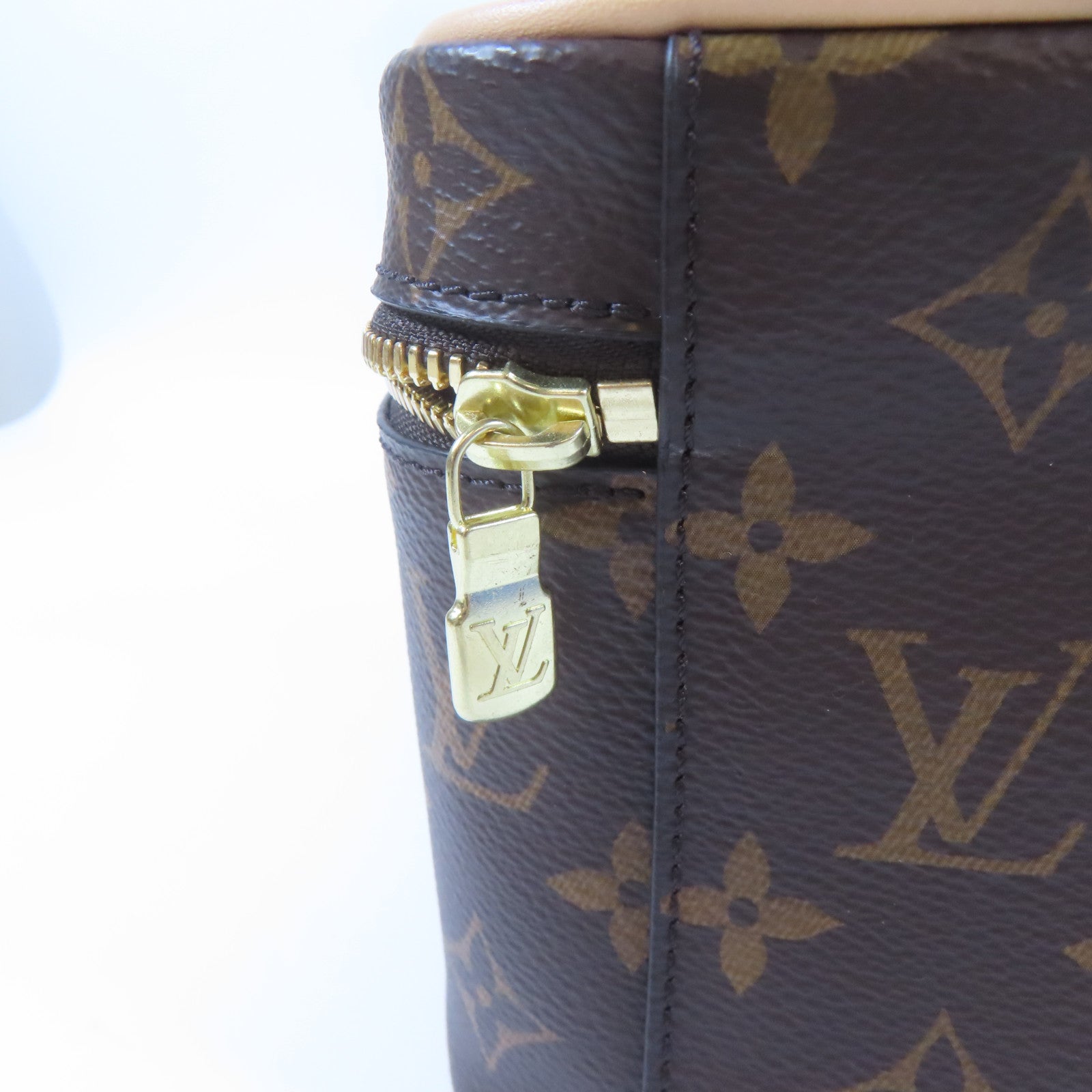 LOUIS VUITTON Monogram Nice Mini金扣手挽袋啡色