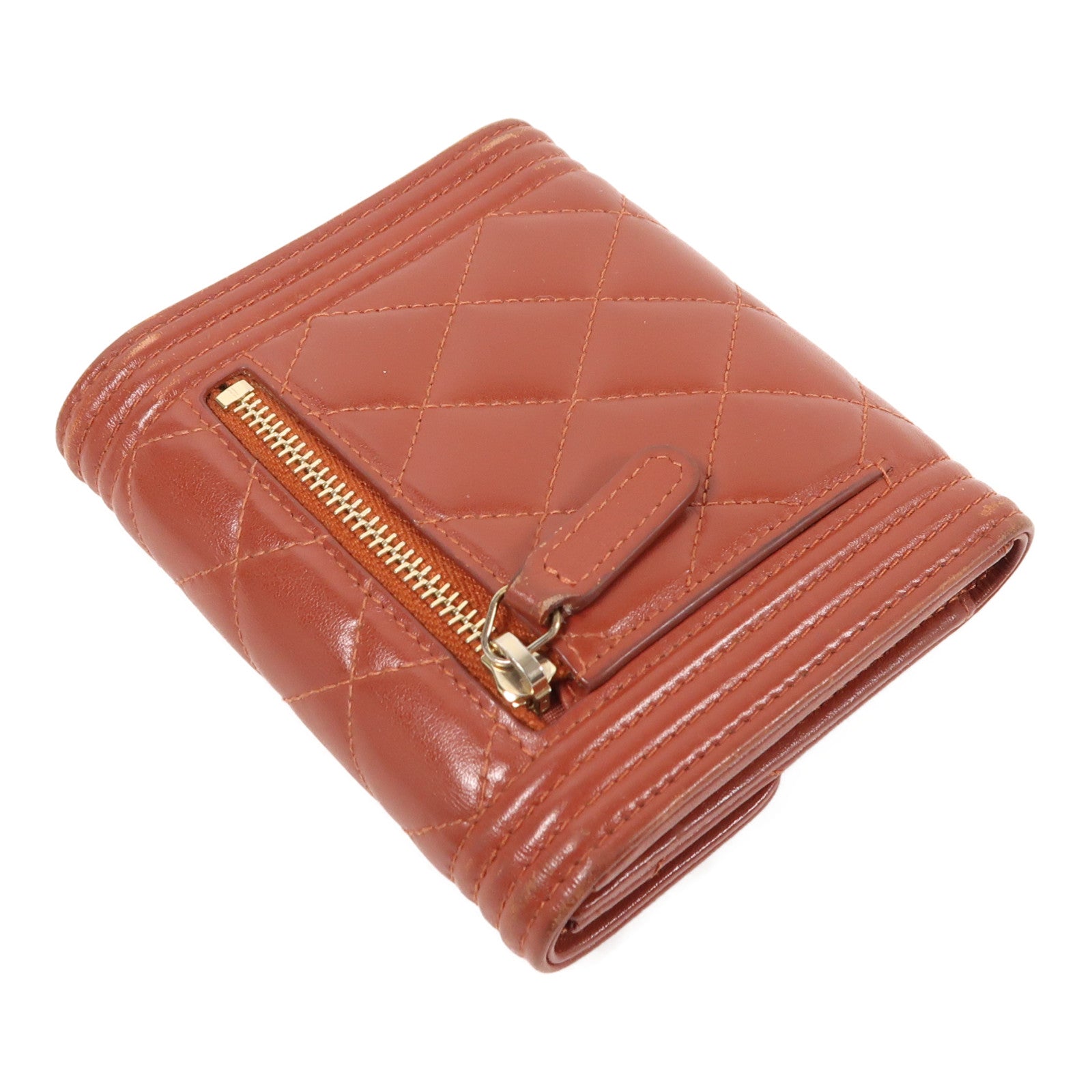 CHANEL 牛皮皮革Wallet金扣錢包