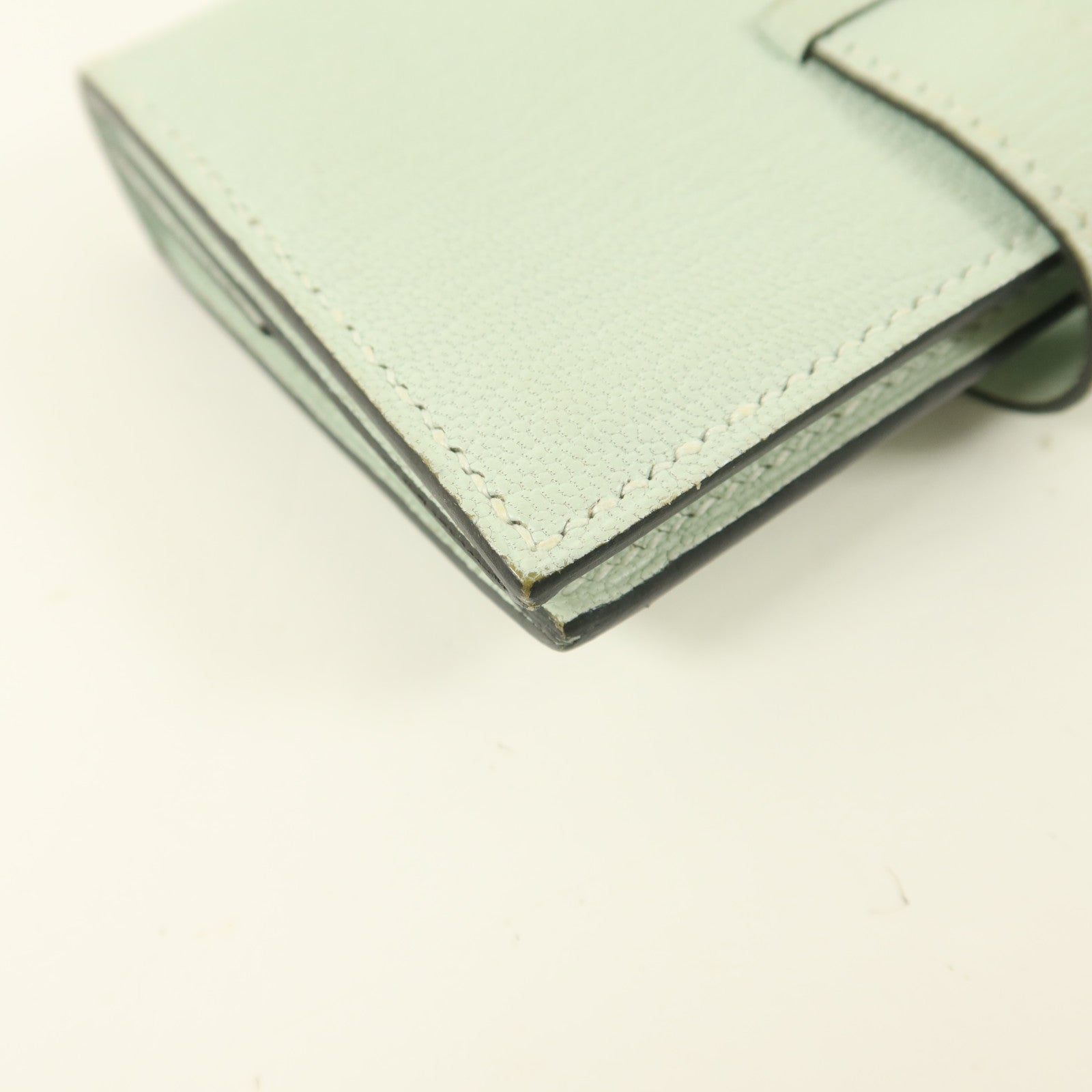 HERMES 【激減優惠】Chevre皮革Bearn Mini Wallet錢包Vert Peppermint