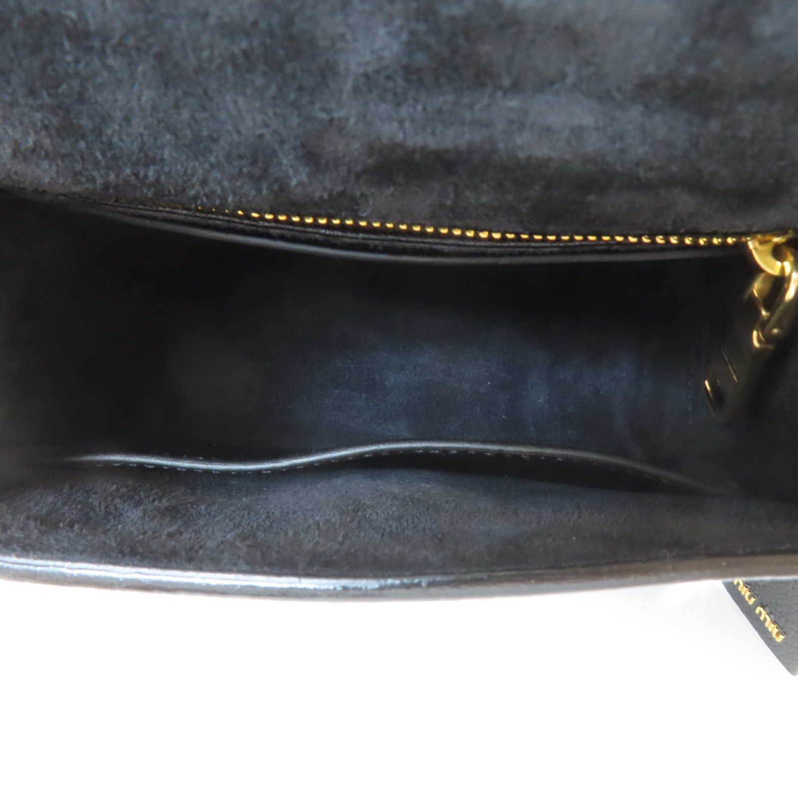 Miu Miu 皮革Top Handle 2 Way Bag金扣手挽肩背兩用袋黑色
