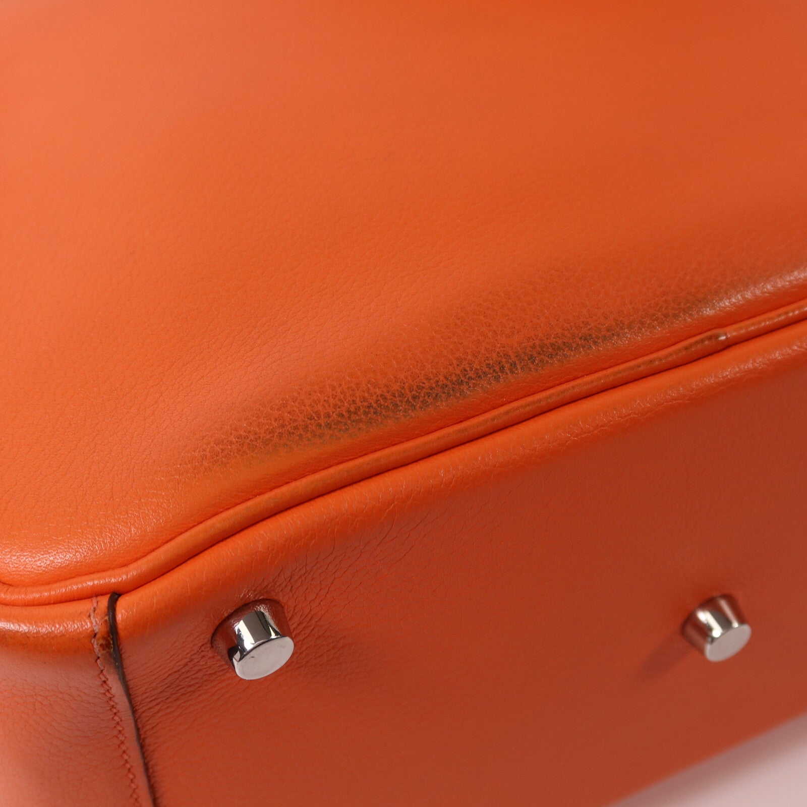 HERMES Evercolor皮革Lindy 26銀扣手挽肩背兩用袋Orange Poppy