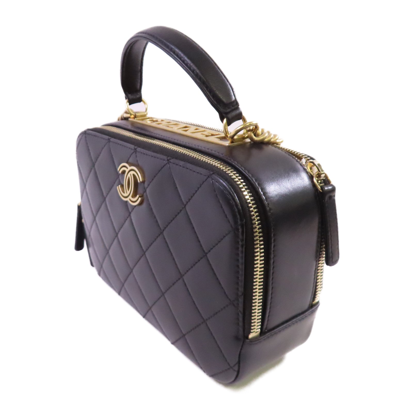 CHANEL 羊皮皮革2Way Chain Shoulder Bag金扣鏈帶手挽肩背兩用袋