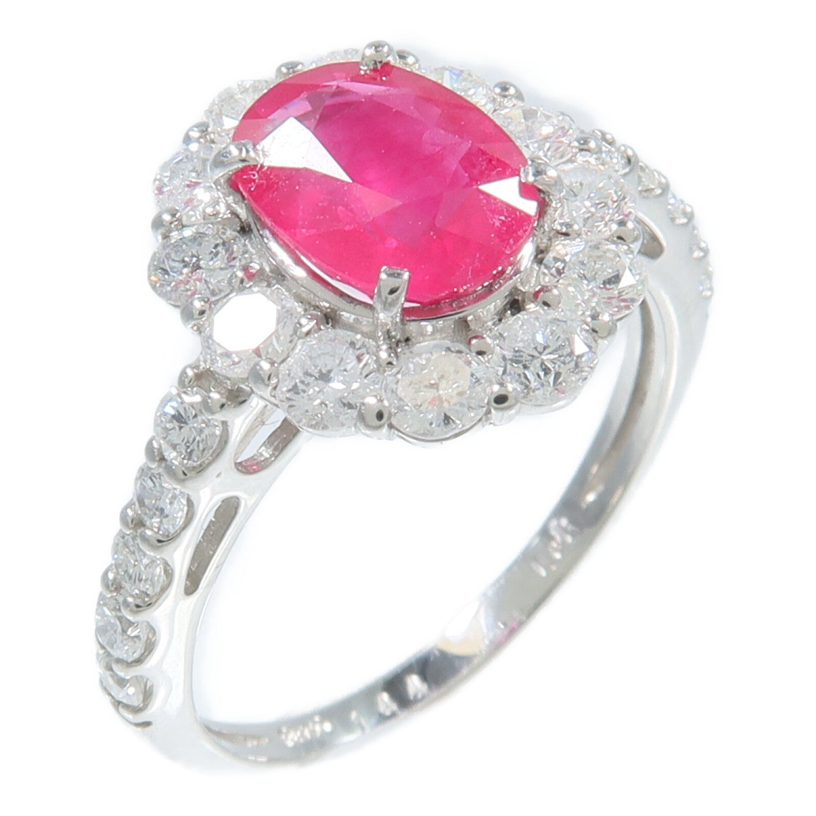 JEWELRY PT950鉑金Ruby Diamond Ring紅寶石/鑽石戒指