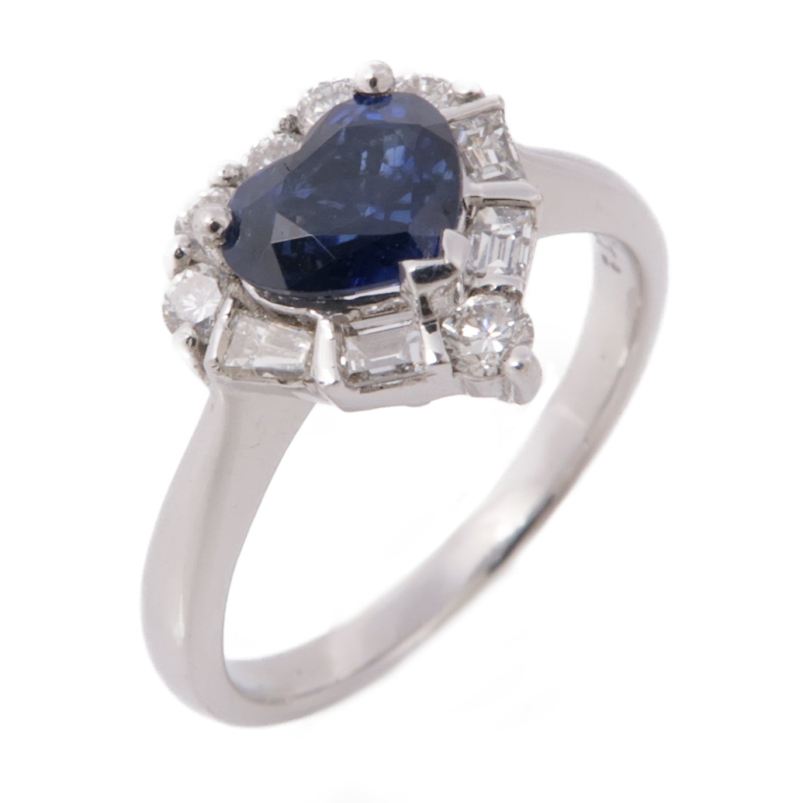 JEWELRY 【激減優惠】18K白金Sapphire/Diamond Ring藍寶石/鑽石戒指US#6.25