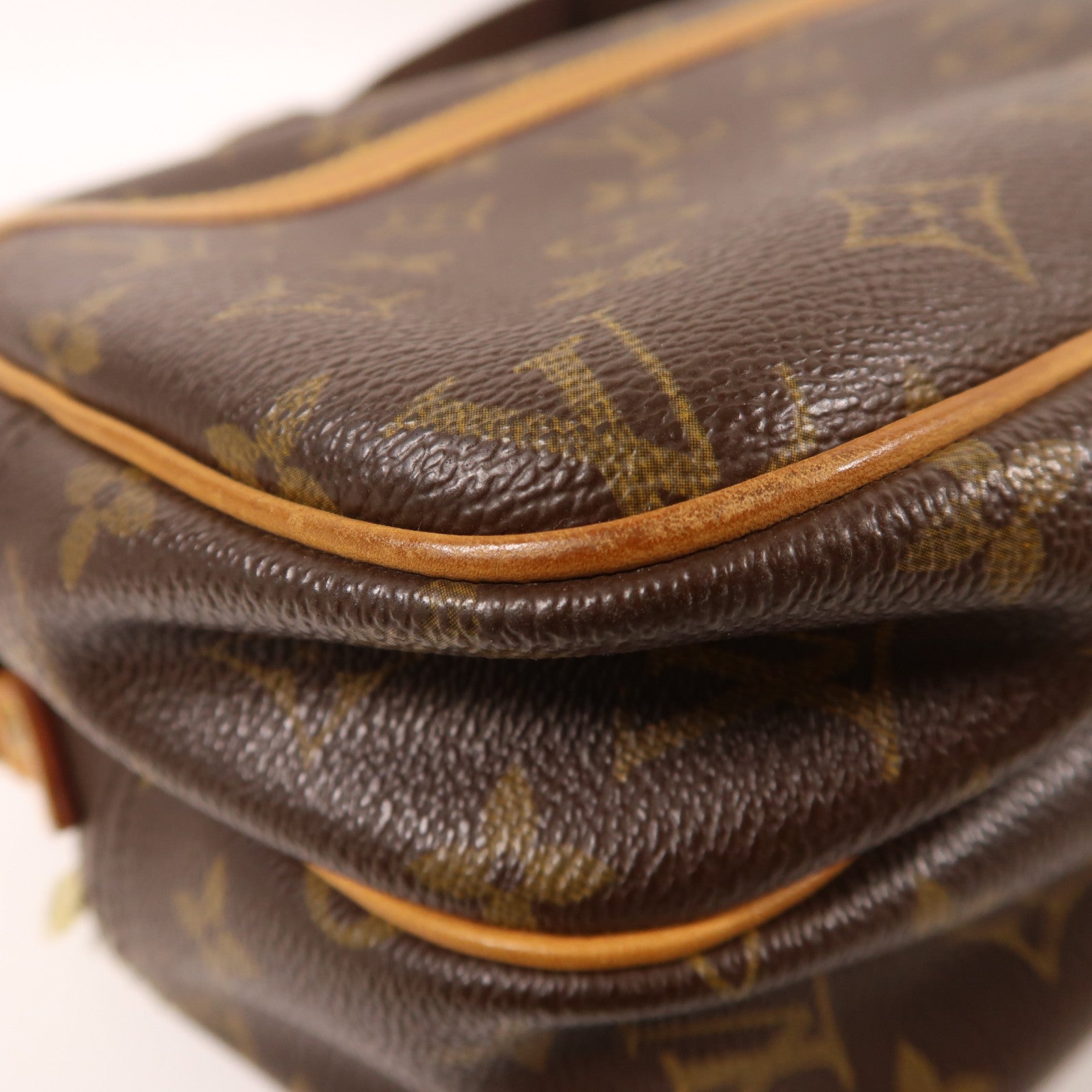 LOUIS VUITTON Monogram Reporter PM金扣肩背袋棕色
