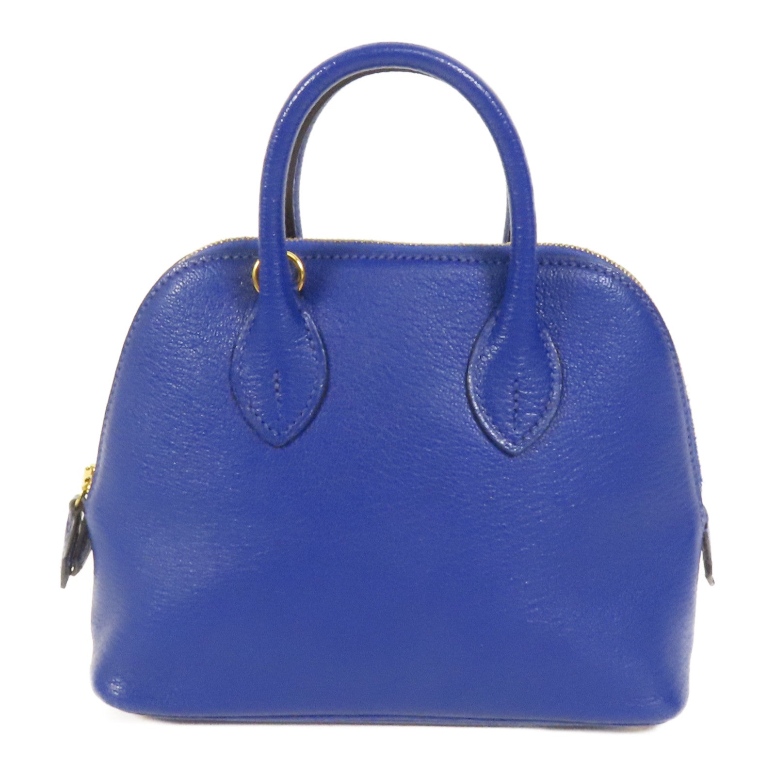 HERMES Chevre皮革Mini Bolide金扣手挽肩背兩用袋Bleu Electrique