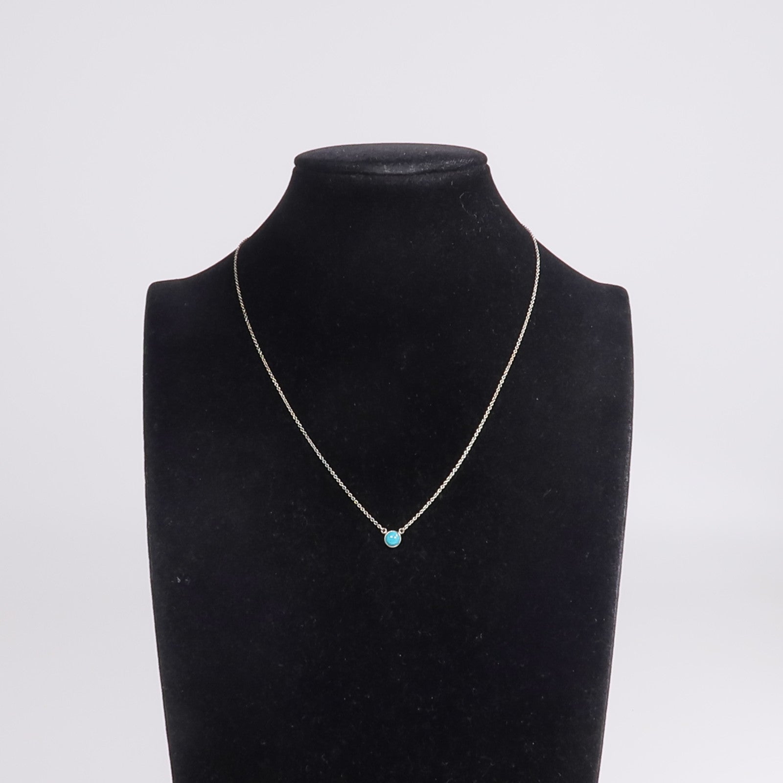 TIFFANY＆CO 925純銀Yard Turquoise Pendant項鍊