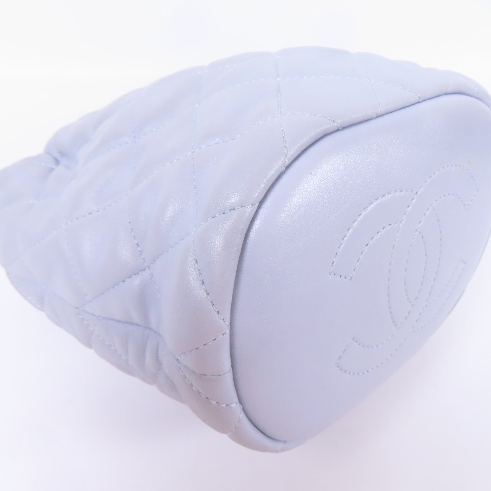 CHANEL CC GHW Chain Shoulder Bag Lambskin Leather Blue