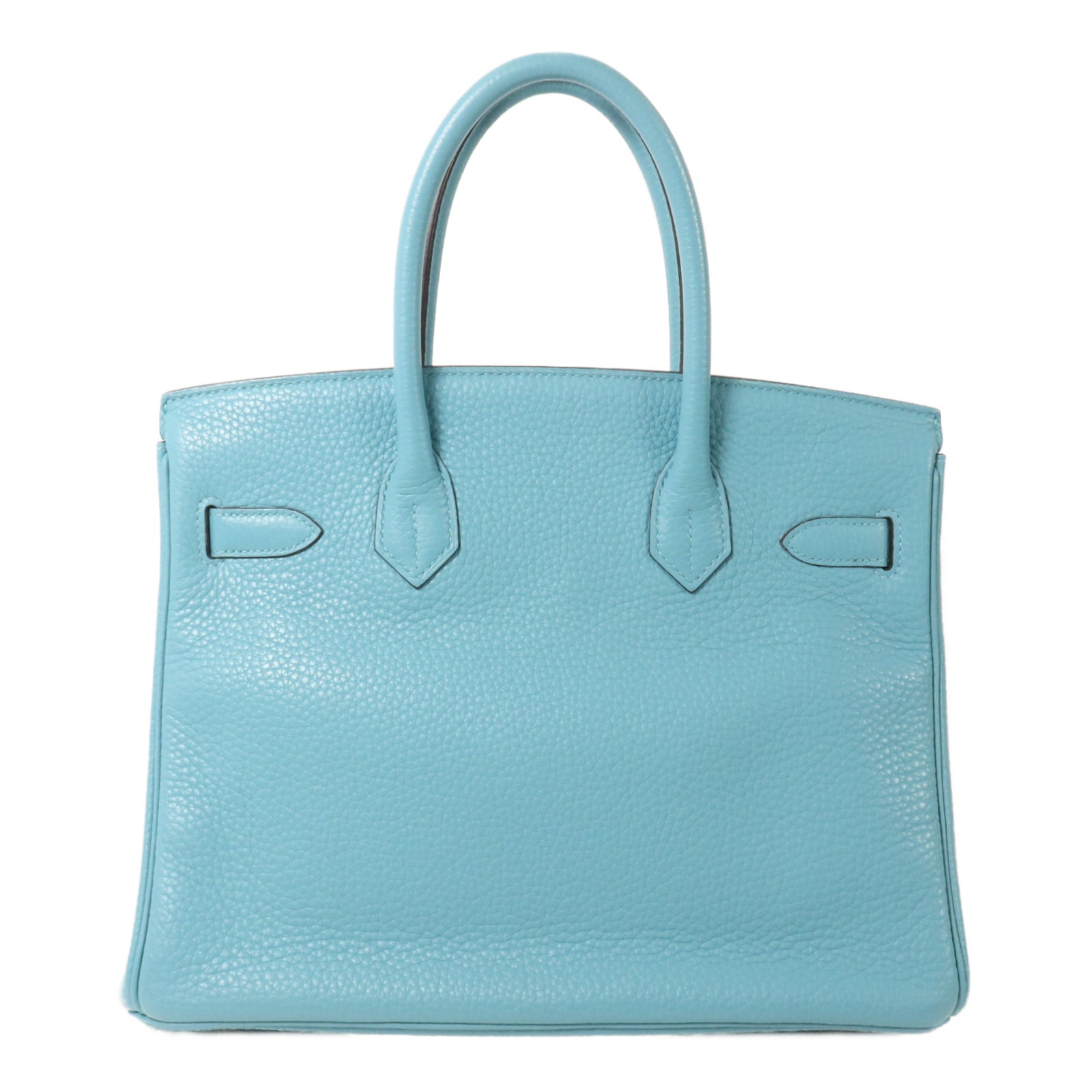 HERMES Clemence皮革Birkin 30手挽袋Bleu St Cyr