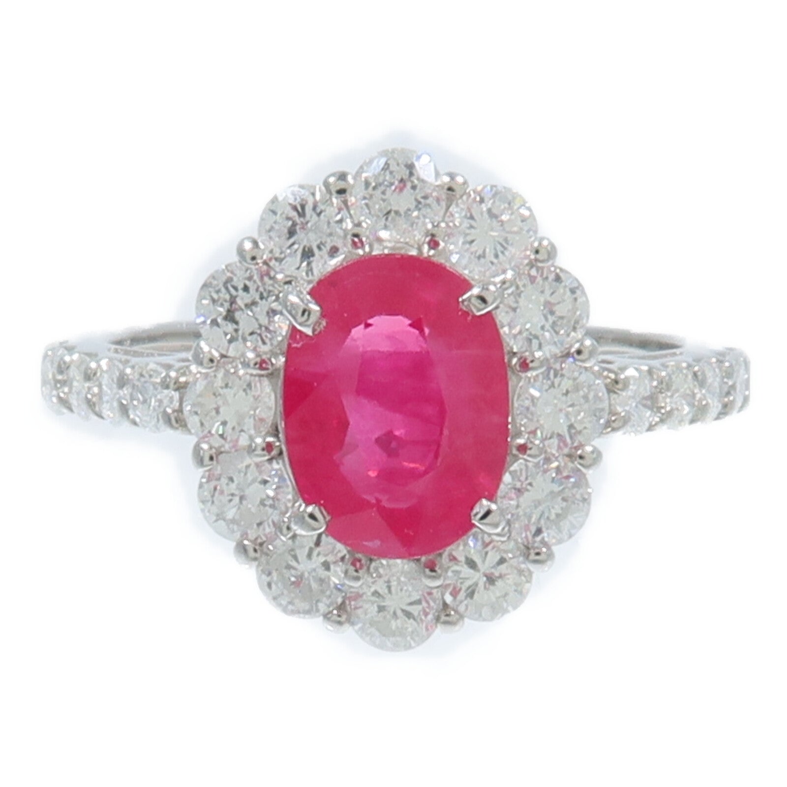 JEWELRY PT950鉑金Ruby Diamond Ring紅寶石/鑽石戒指