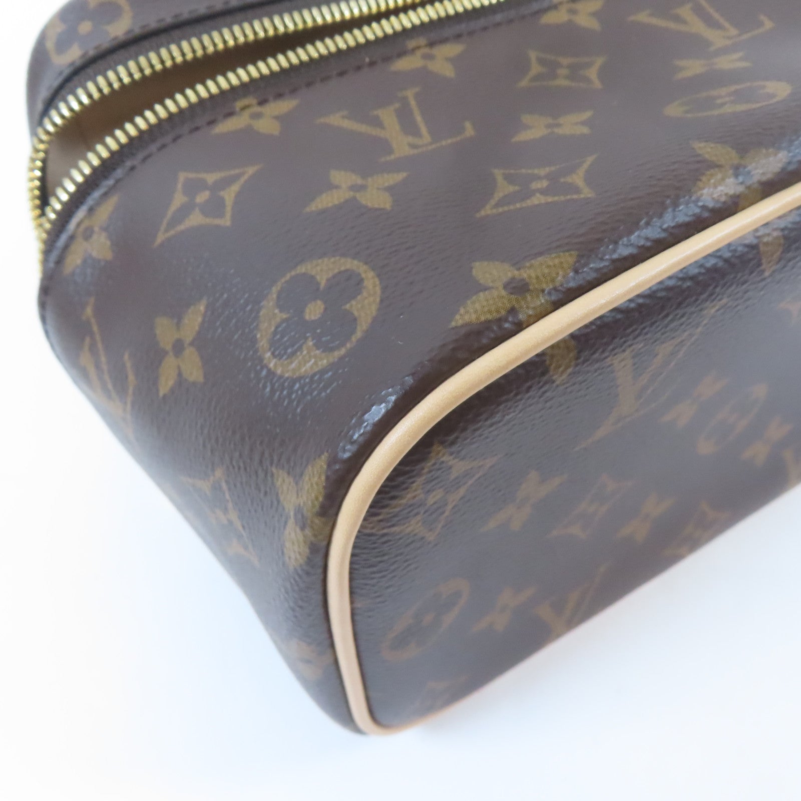 LOUIS VUITTON Monogram Nice Mini金扣手挽袋啡色