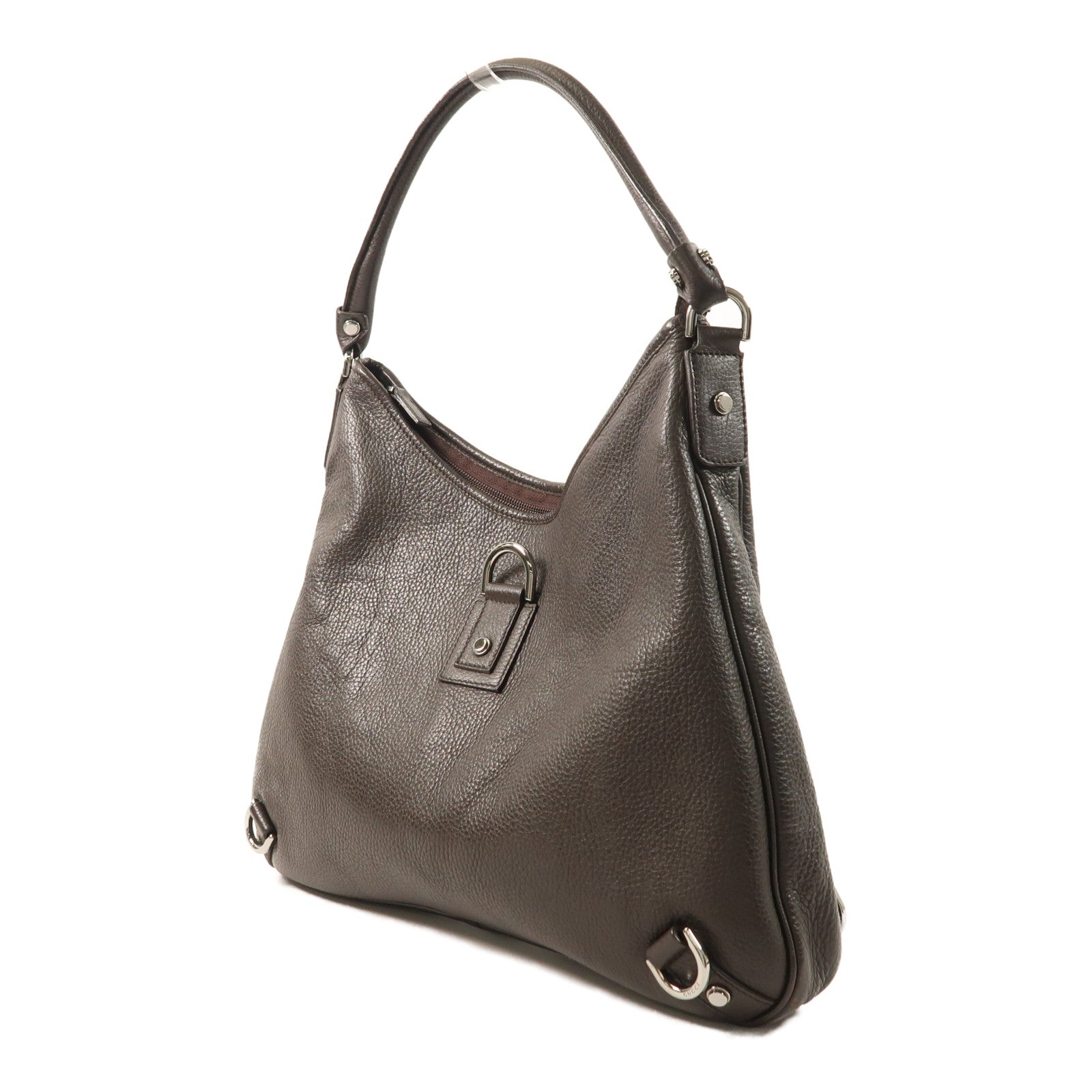 GUCCI 牛皮皮革Shoulder Bag銀扣肩背袋