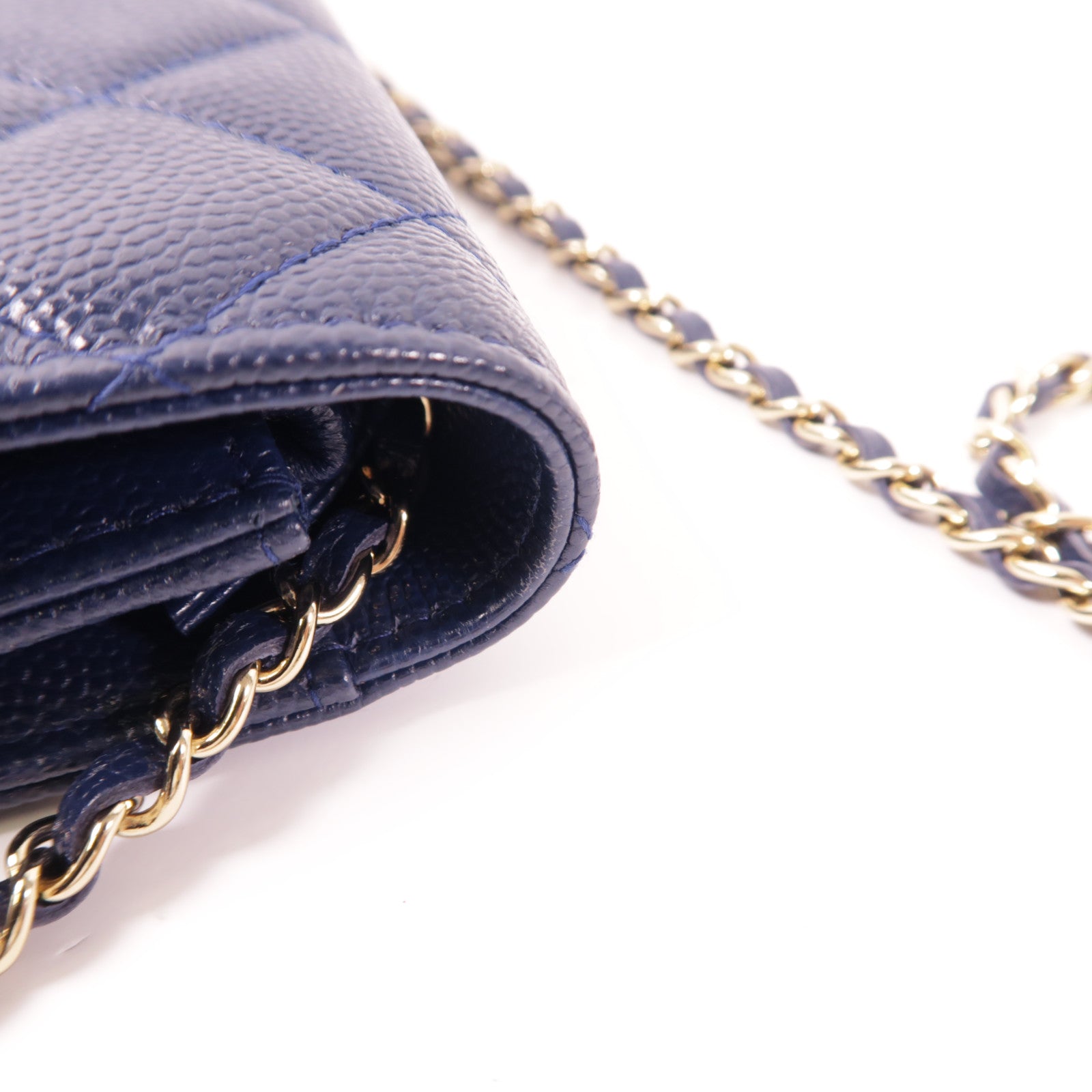 CHANEL 牛皮皮革Shoulder Bag金扣鏈帶肩背袋