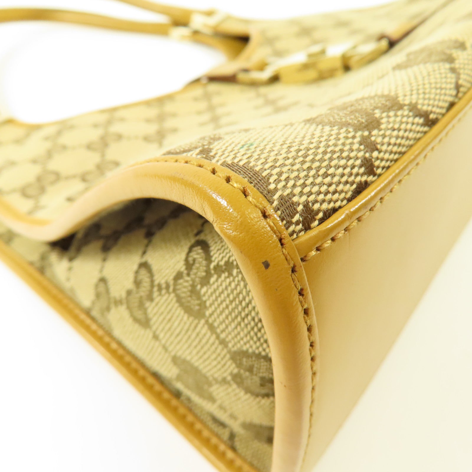 GUCCI 帆布/皮革Shoulder Bag金扣肩背袋