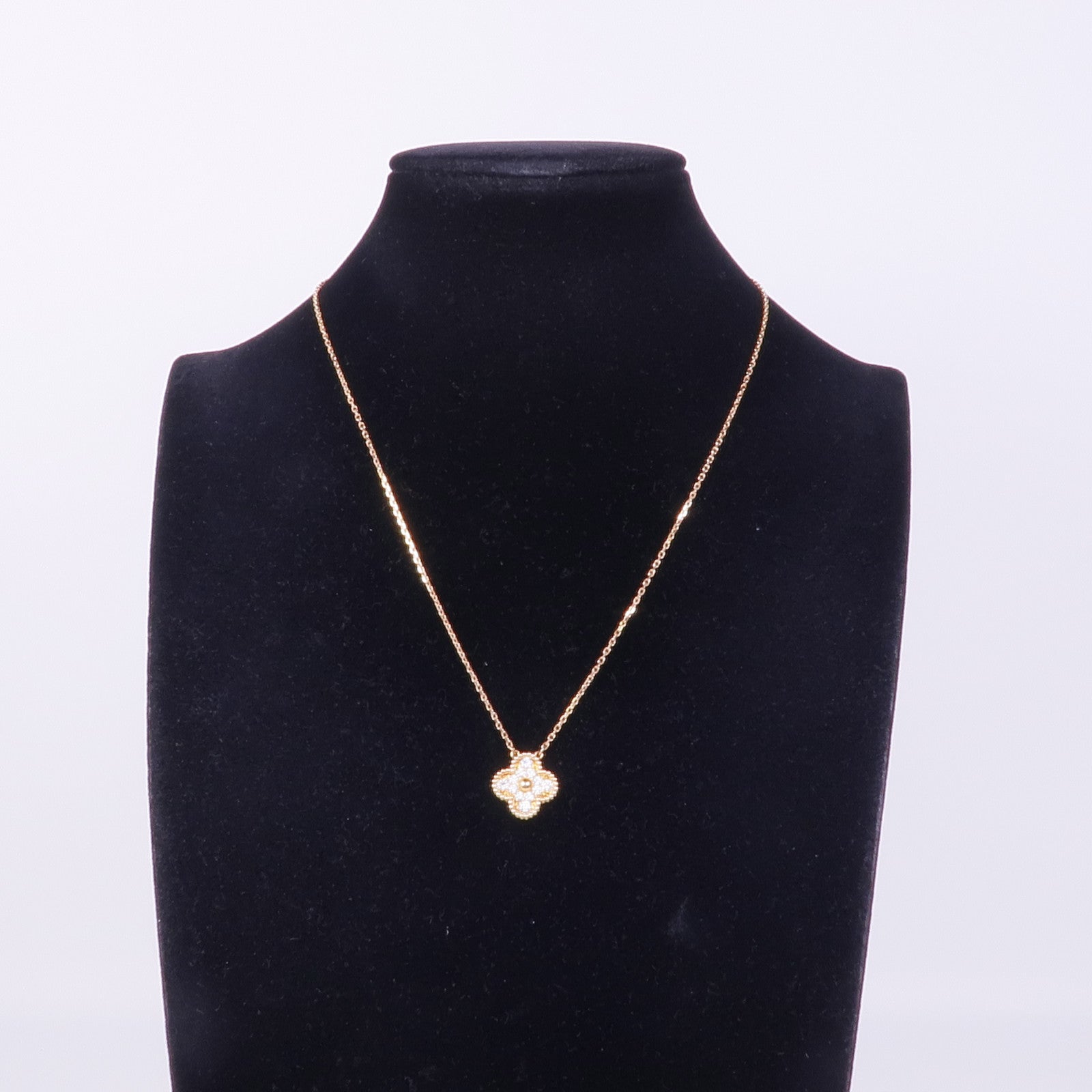 Van Cleef & Arpels 18K玫瑰金Vintage Alhambra Pendant鑽石項鍊