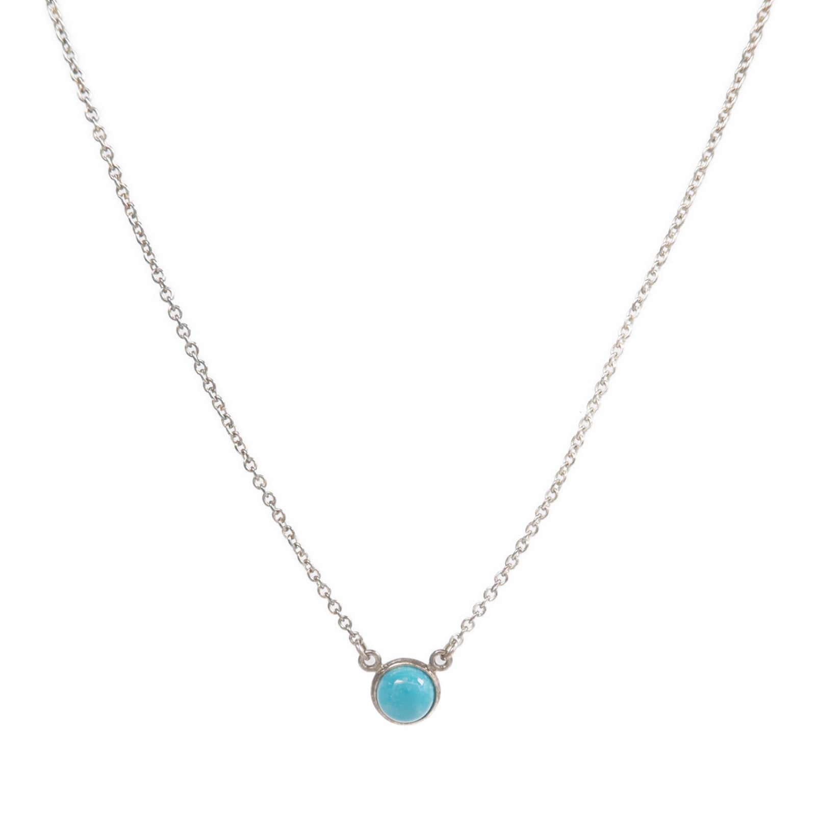 TIFFANY＆CO 925純銀Yard Turquoise Pendant項鍊