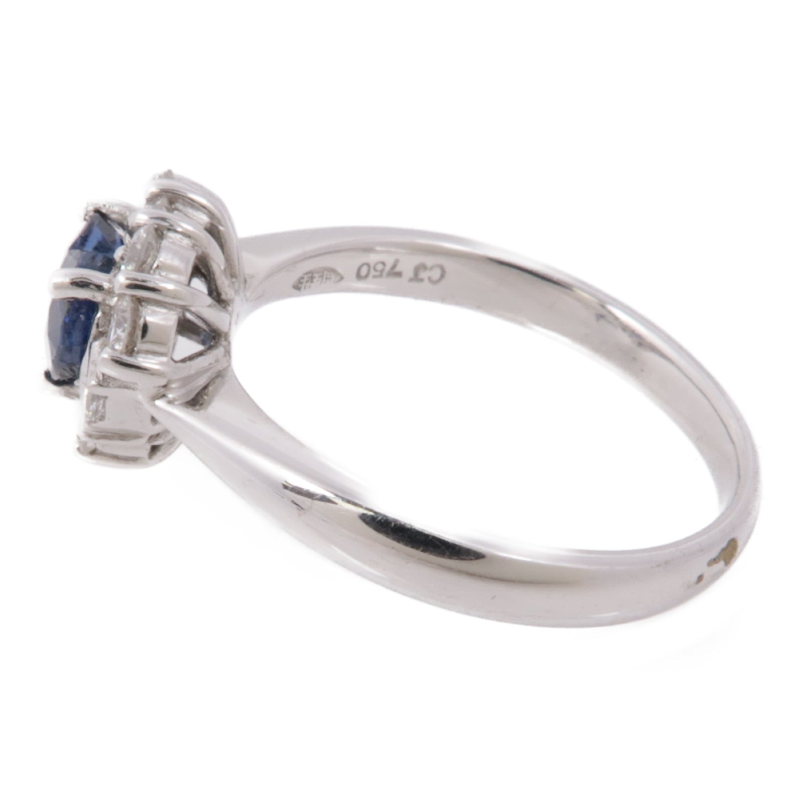 JEWELRY 18K白金Sapphire/Diamond Ring藍寶石/鑽石戒指US#6.25