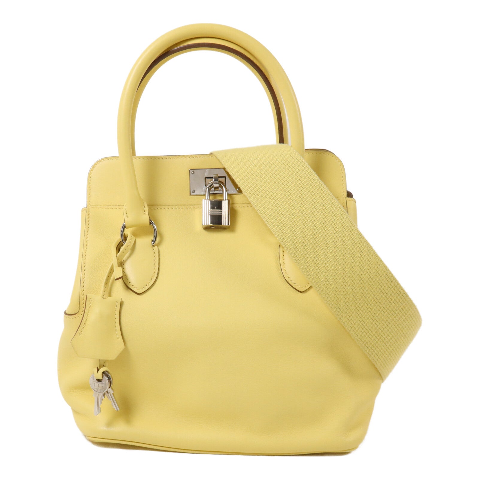 HERMES Evercolor皮革Toolbox 20手挽肩背兩用袋Jaune Poussin