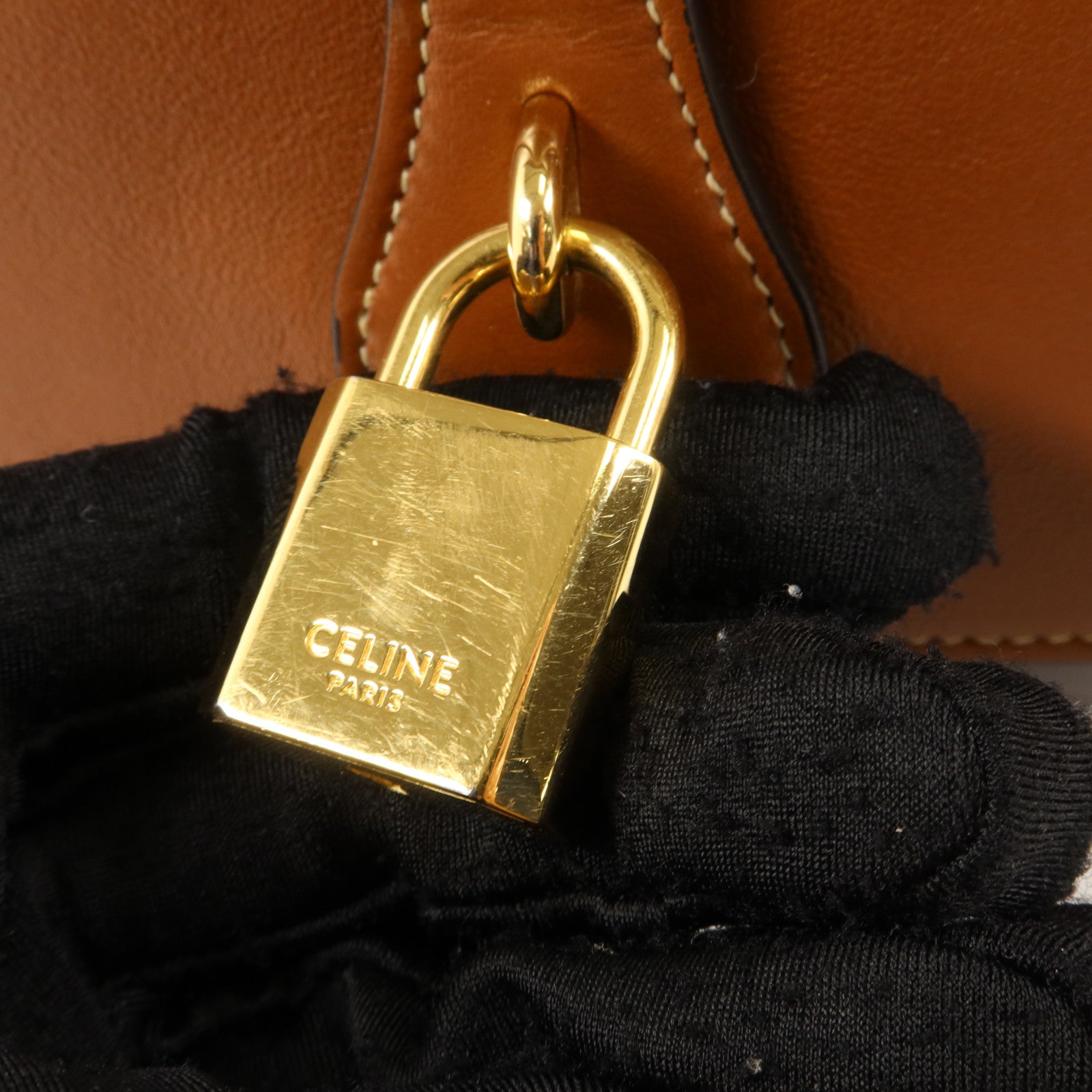 CELINE 牛皮皮革2 Way Shoulder Bag金扣手挽肩背兩用袋