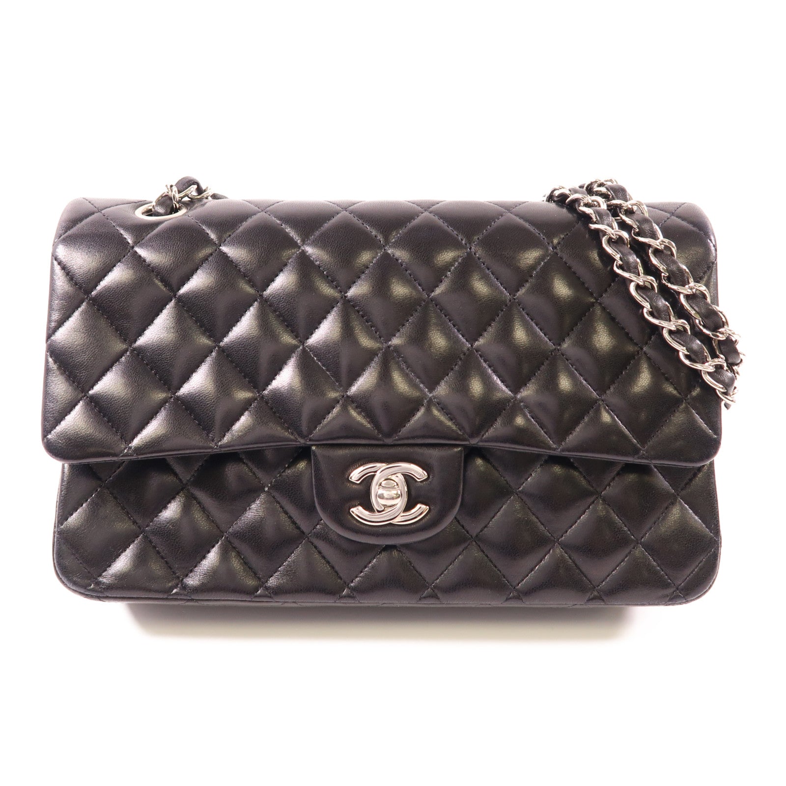 CHANEL 【激減優惠】羊皮皮革Classic 25銀扣肩背袋