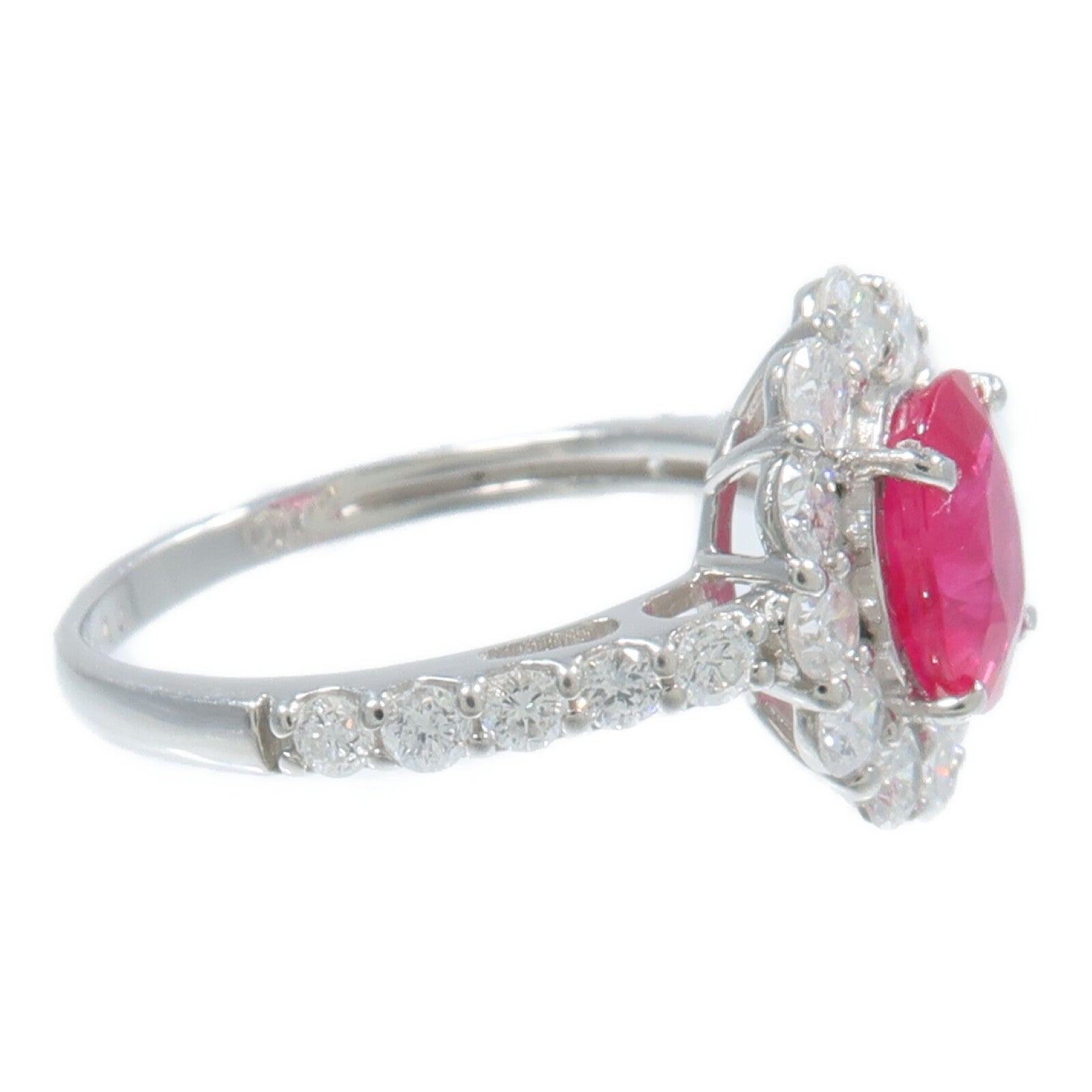 JEWELRY PT950鉑金Ruby Diamond Ring紅寶石/鑽石戒指
