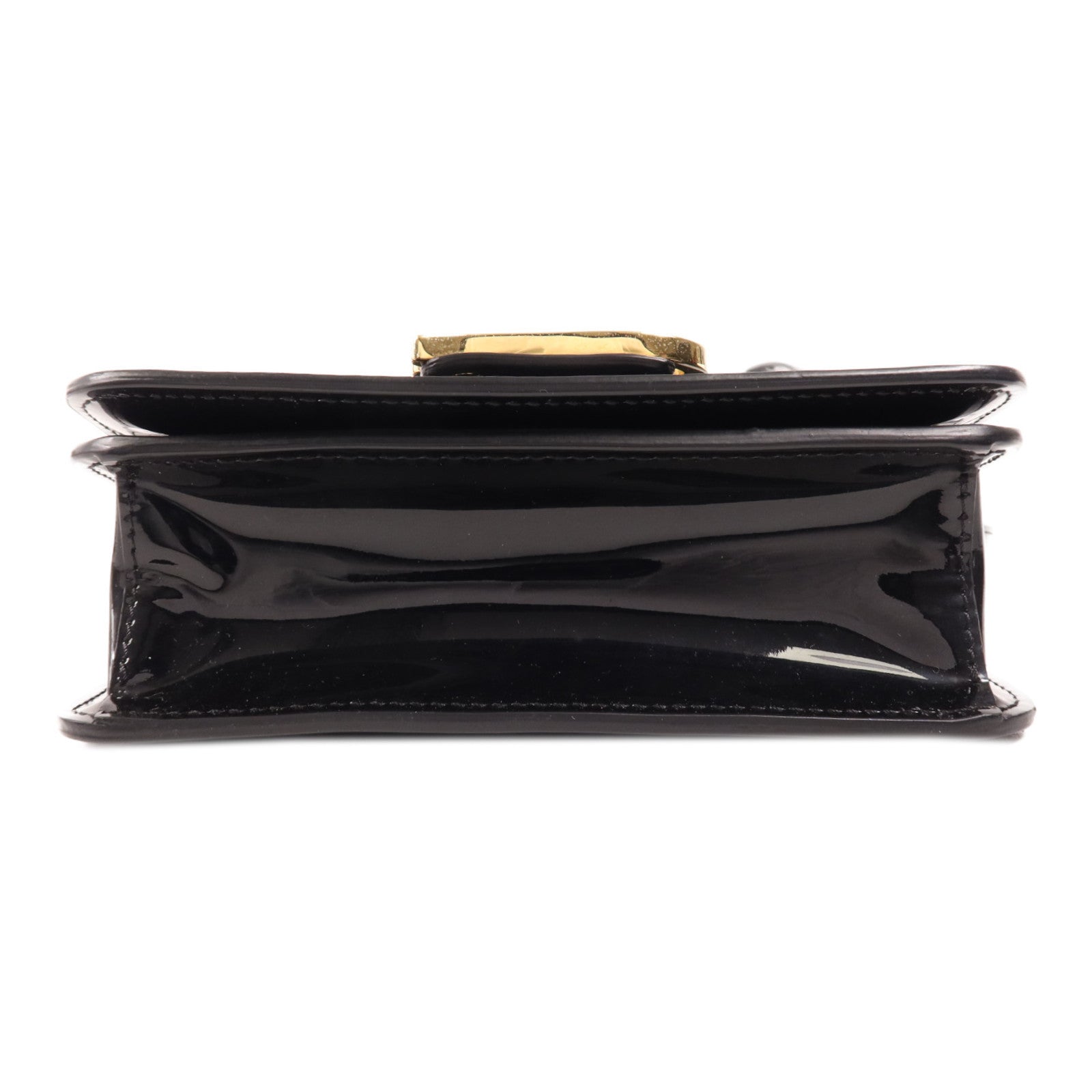 FENDI 漆皮皮革Calligraphy金扣肩背袋