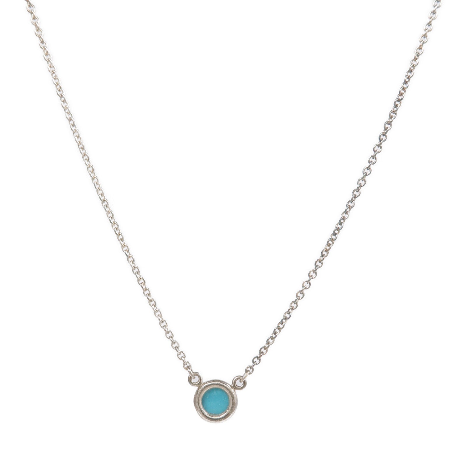 TIFFANY＆CO 925純銀Yard Turquoise Pendant項鍊