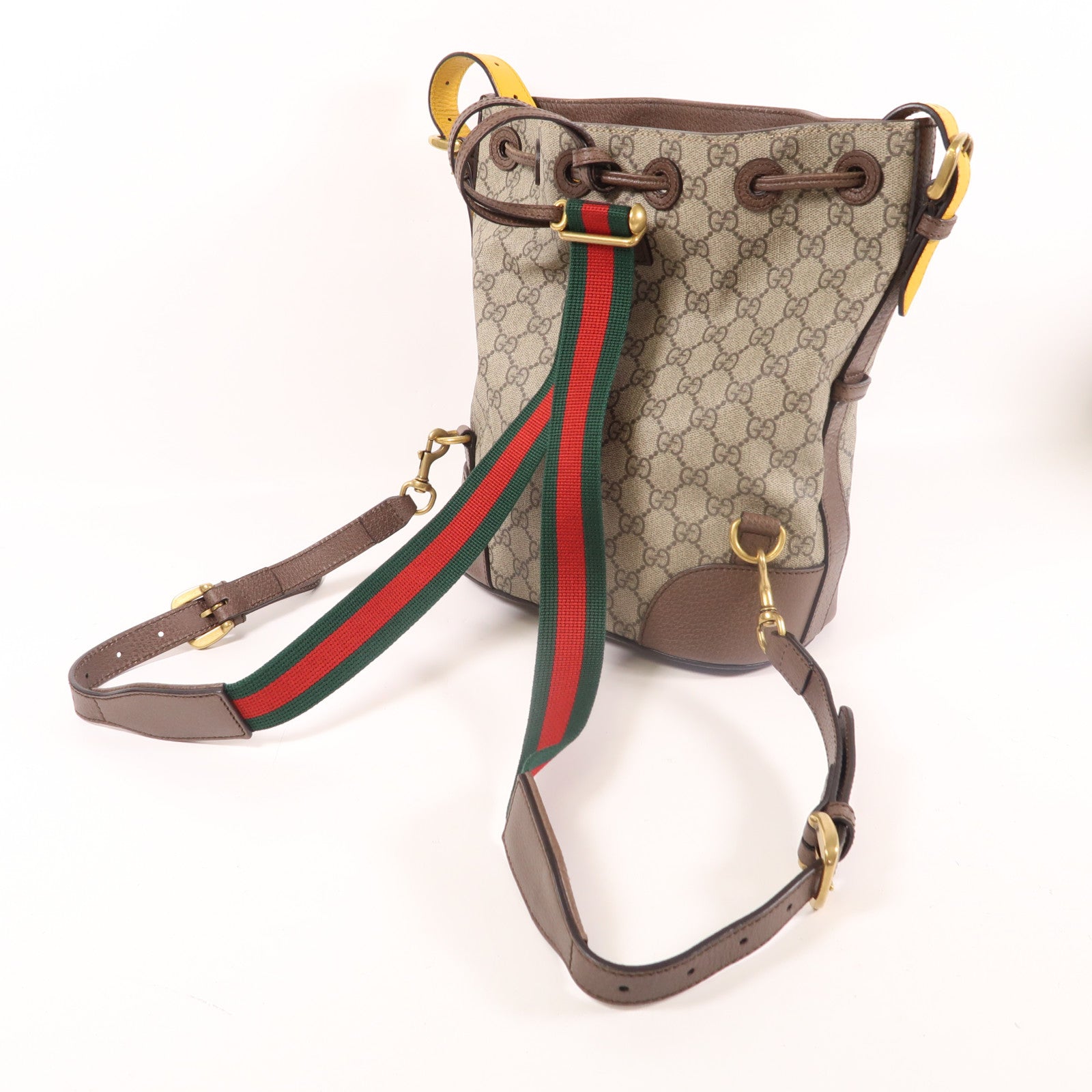 GUCCI 塗層帆布Neo Vintage GG Supreme Backpack金扣肩背兩用袋
