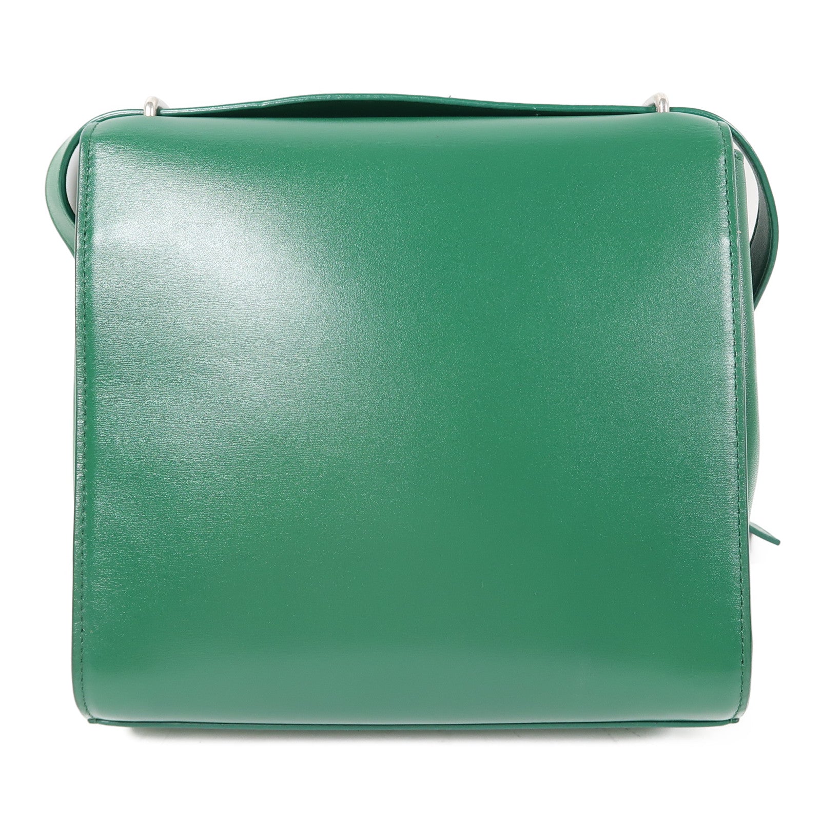 BOTTEGA VENETA 【激減優惠】牛皮皮革The Clip銀扣肩背袋綠色