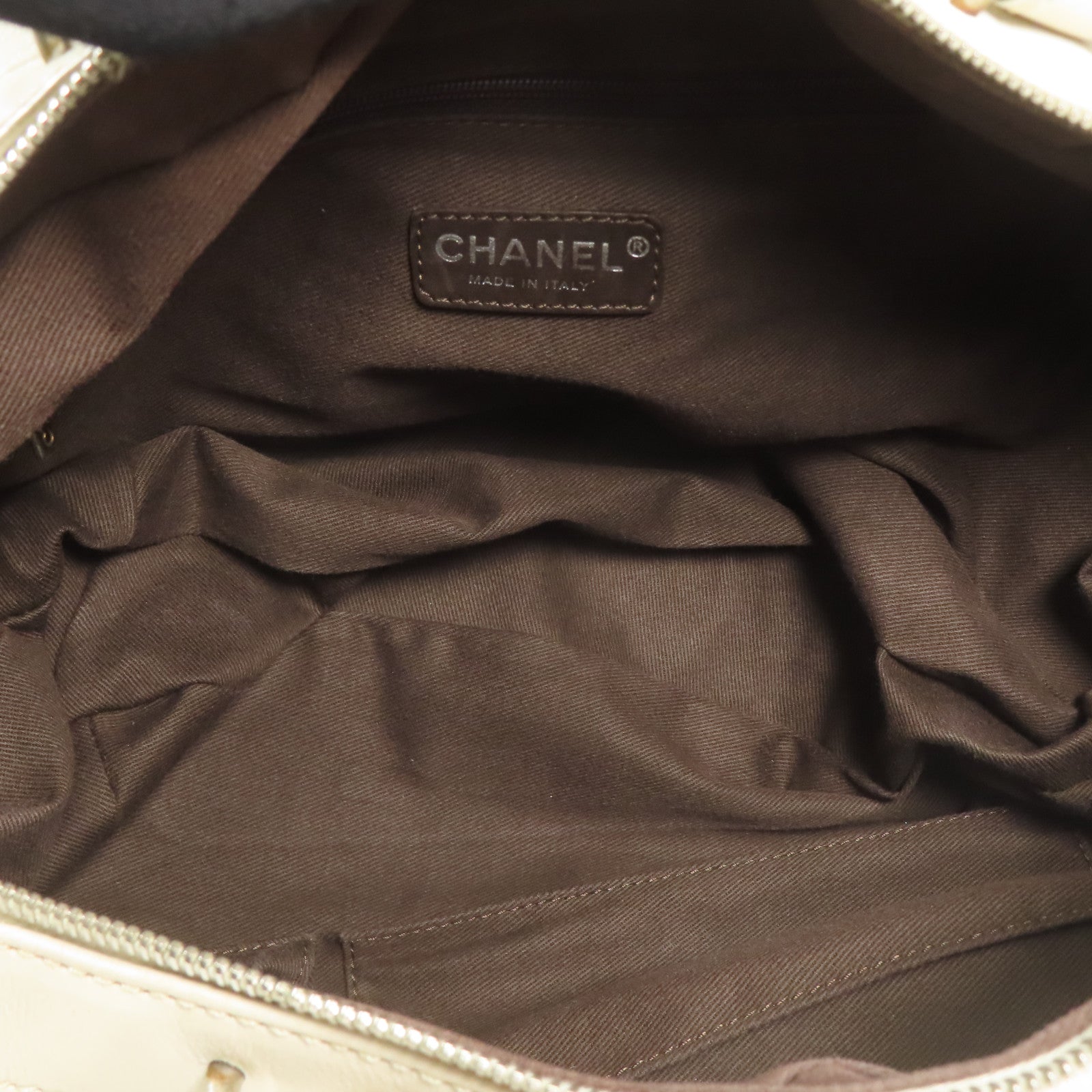 CHANEL 牛皮皮革Hand Bag銀扣手挽袋