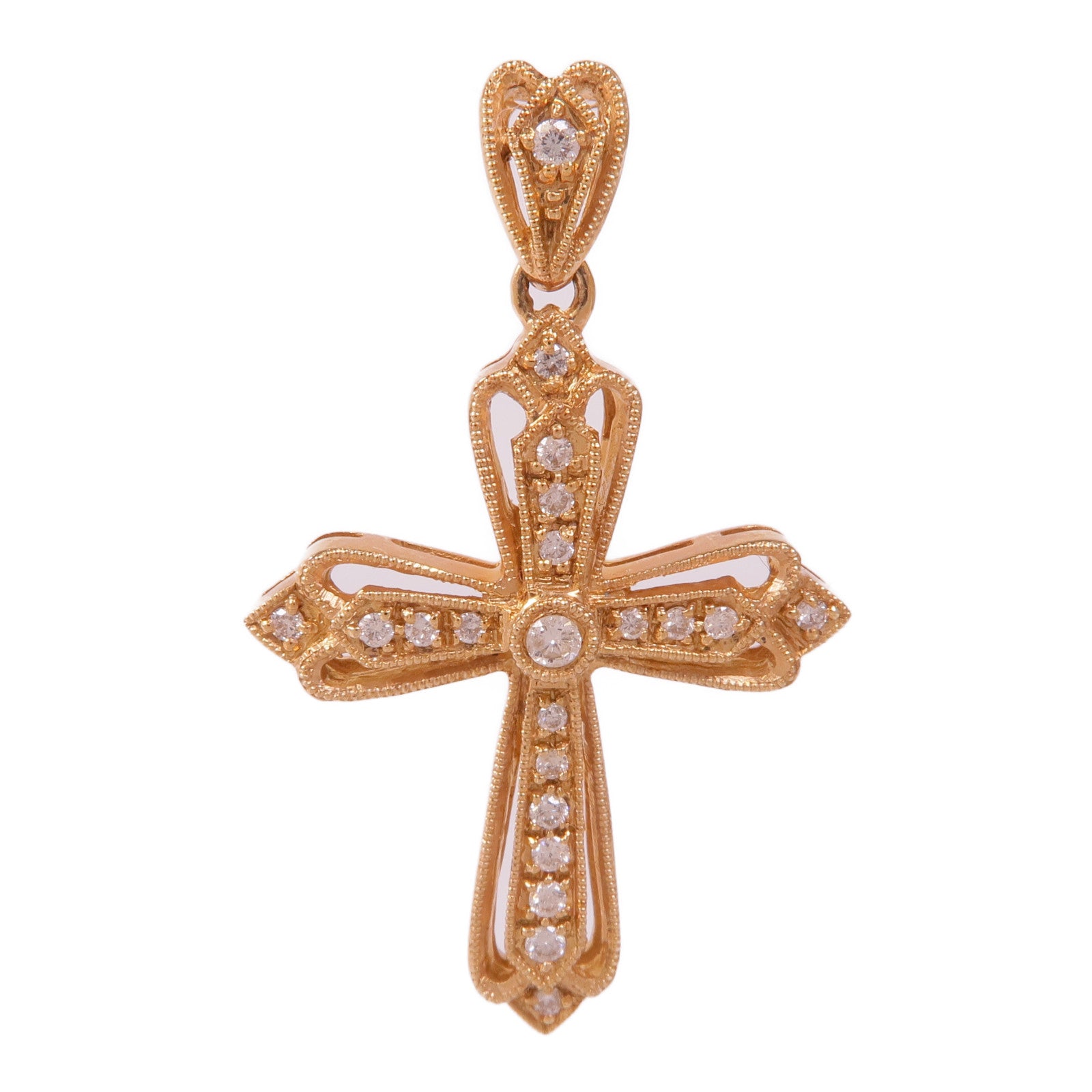 JEWELRY 18K玫瑰金Diamond Pendant Top鑽石吊墜