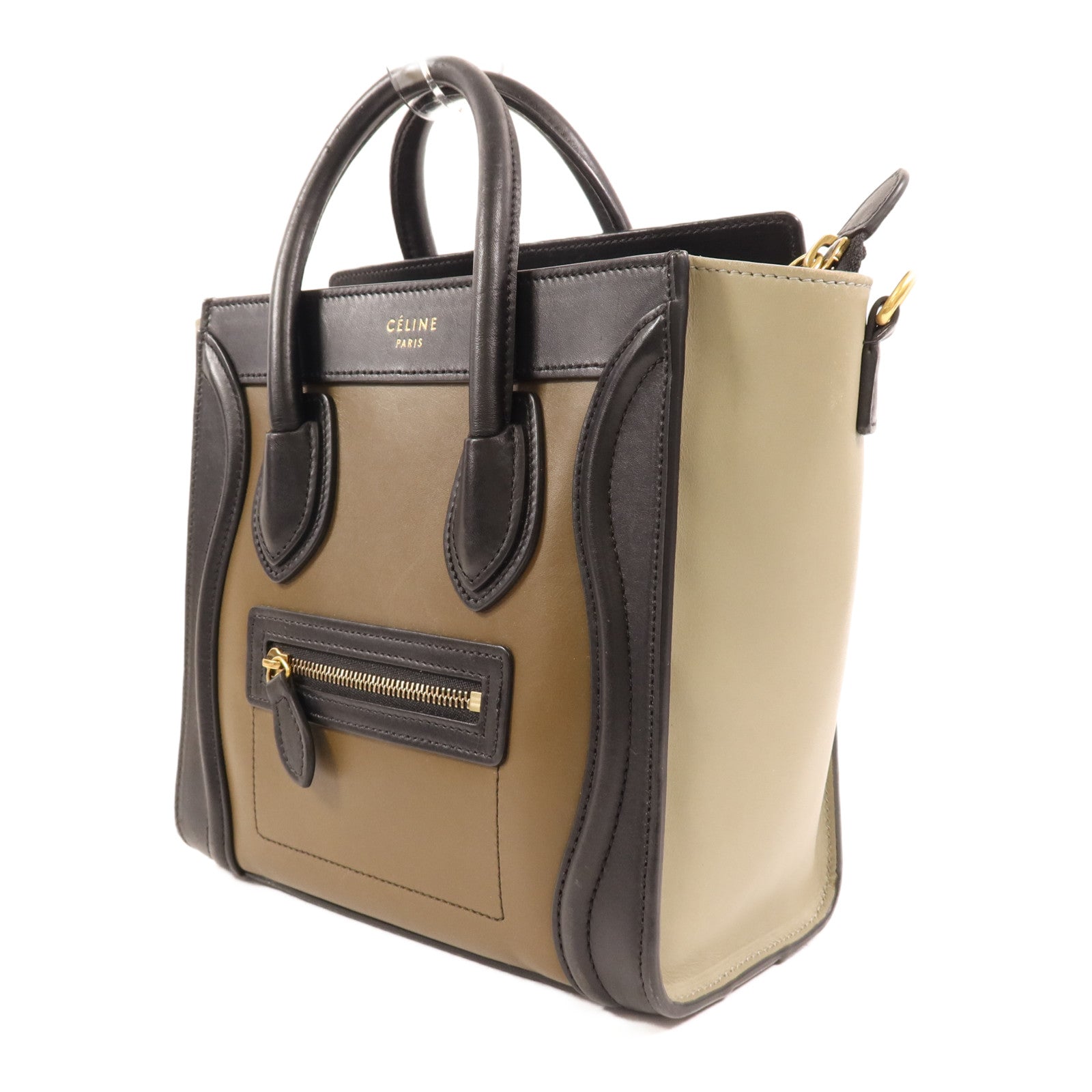 CELINE 牛皮皮革Nano Luggage金扣手挽肩背兩用袋