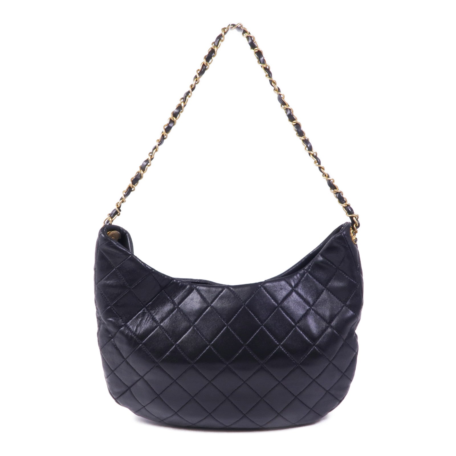 CHANEL 牛皮皮革Hobo Bag金扣鏈帶肩背袋