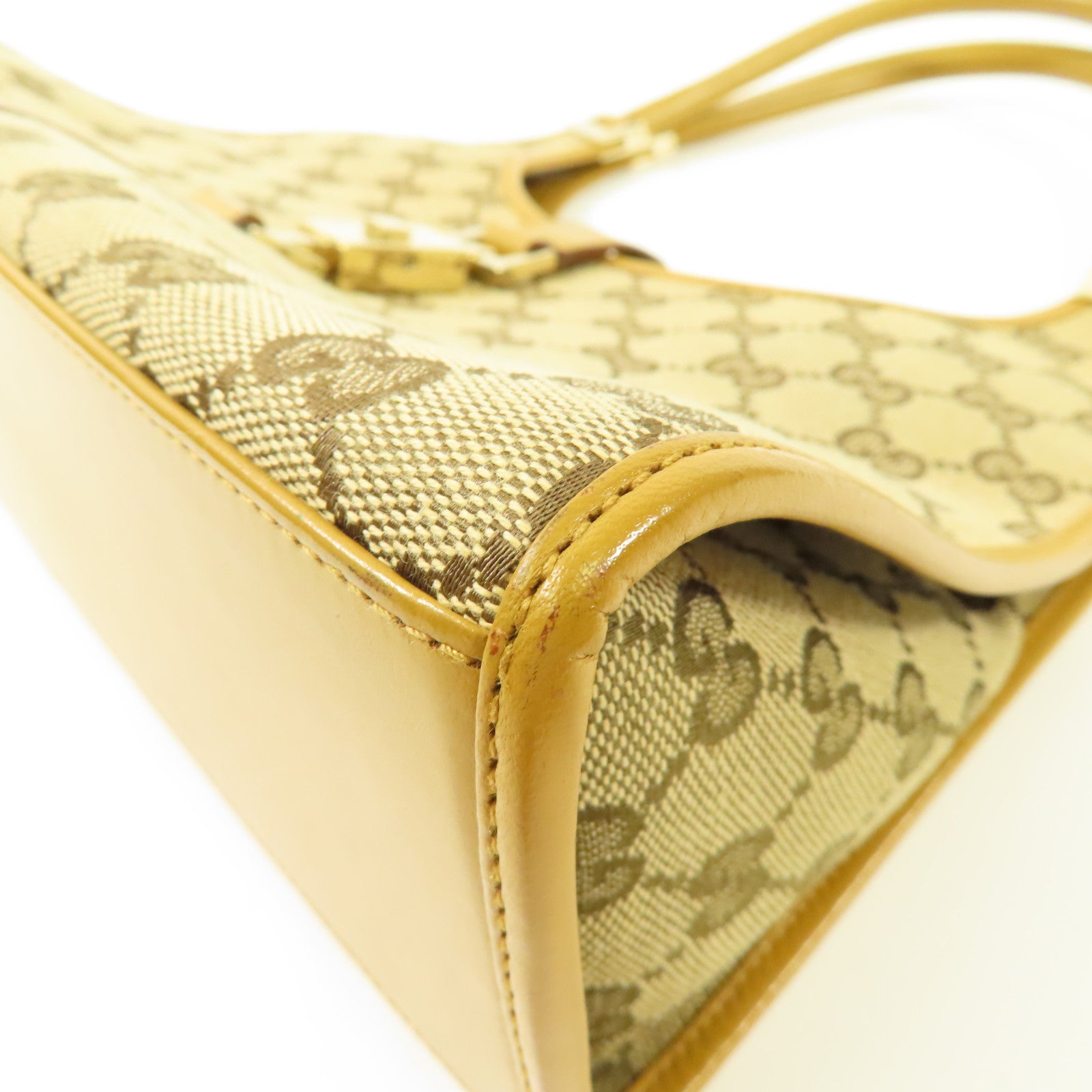 GUCCI 帆布/皮革Shoulder Bag金扣肩背袋