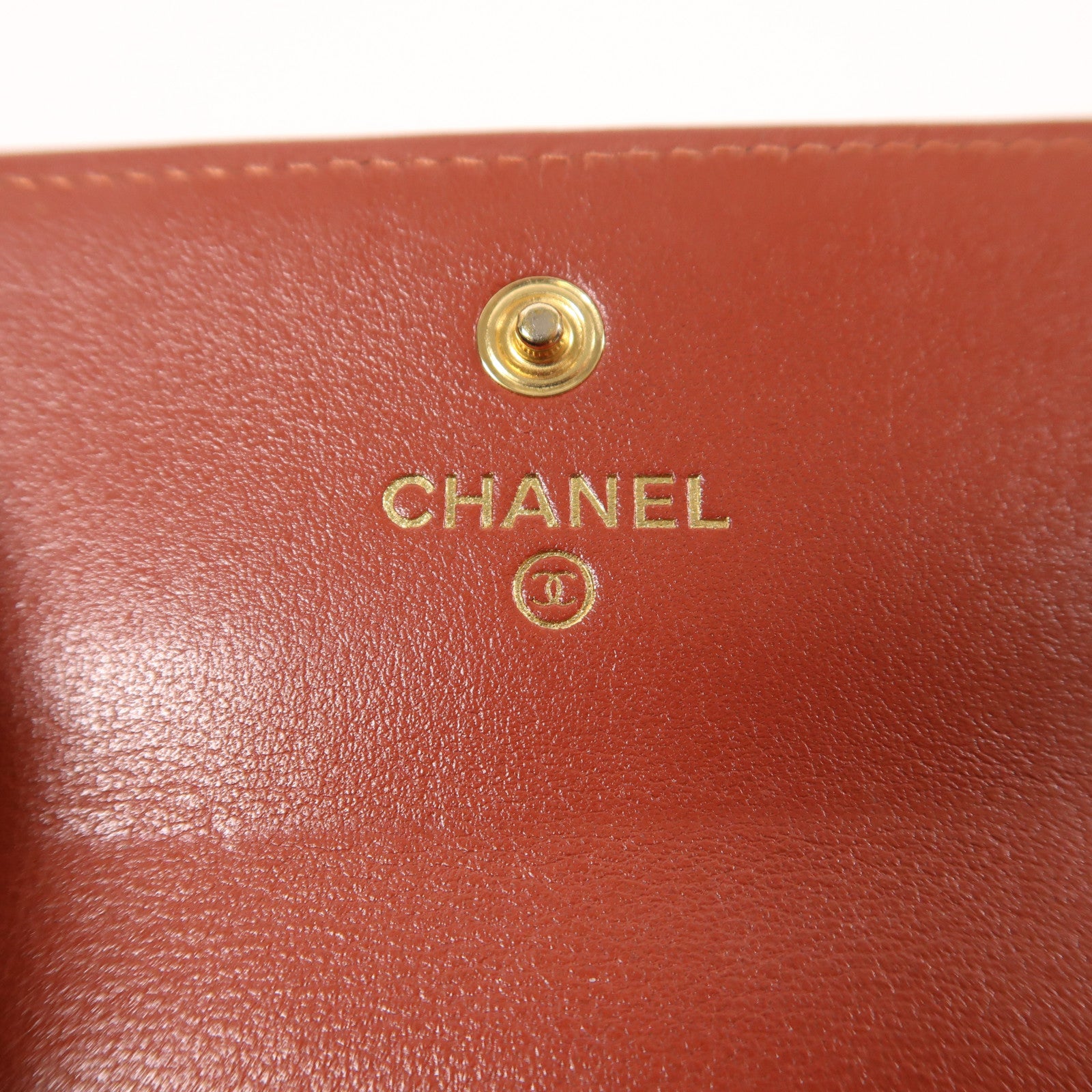 CHANEL 牛皮皮革Wallet金扣錢包