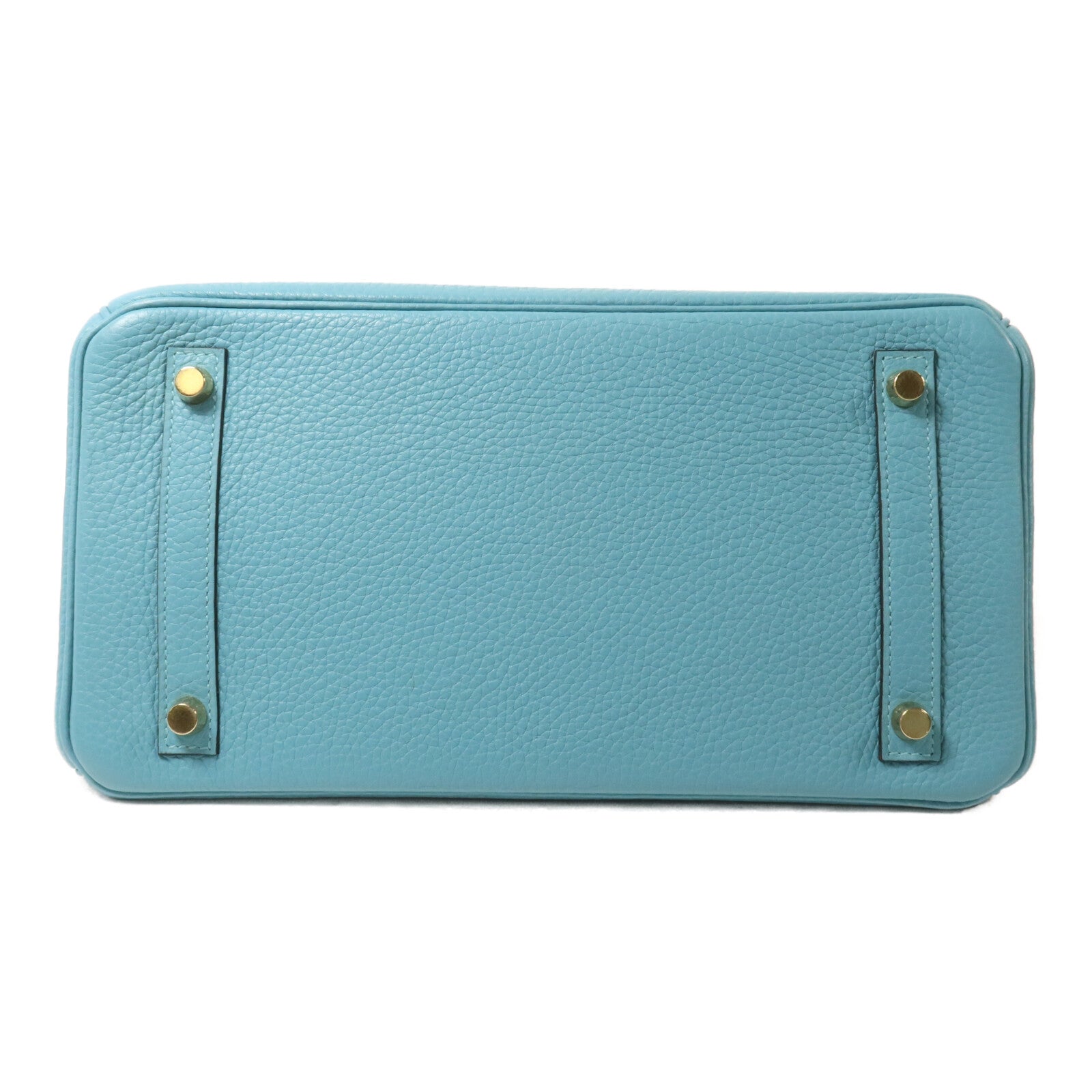 HERMES Clemence皮革Birkin 30手挽袋Bleu St Cyr