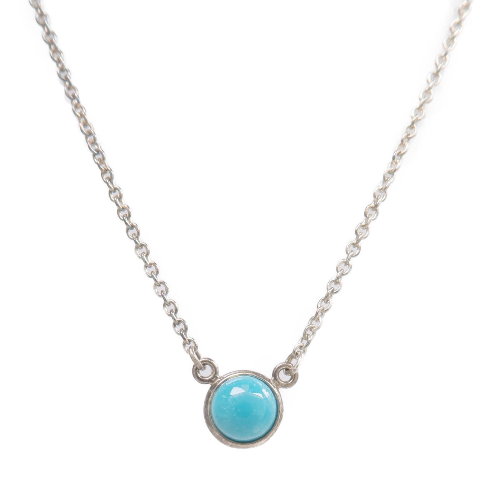 TIFFANY＆CO 925純銀Yard Turquoise Pendant項鍊