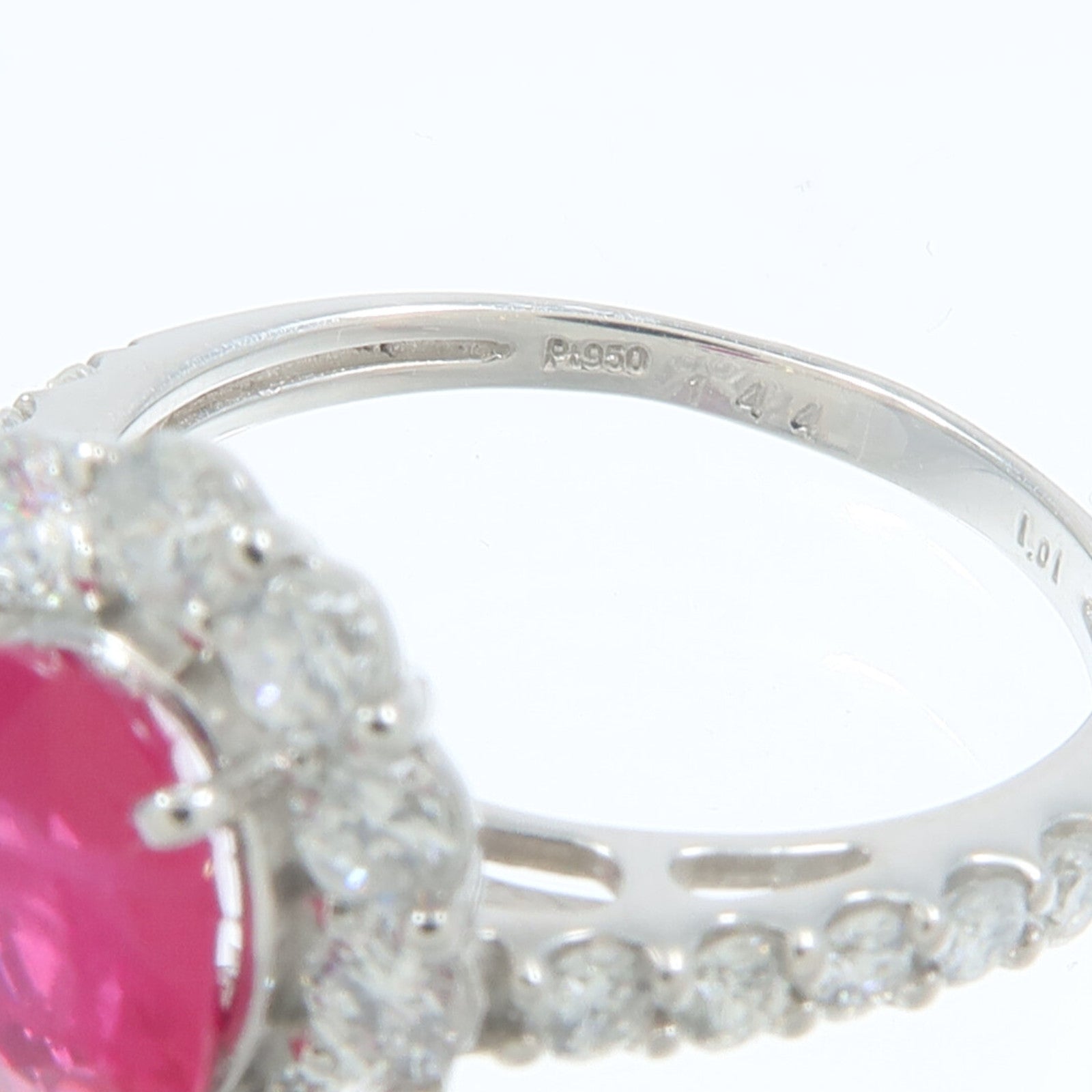 JEWELRY PT950鉑金Ruby Diamond Ring紅寶石/鑽石戒指