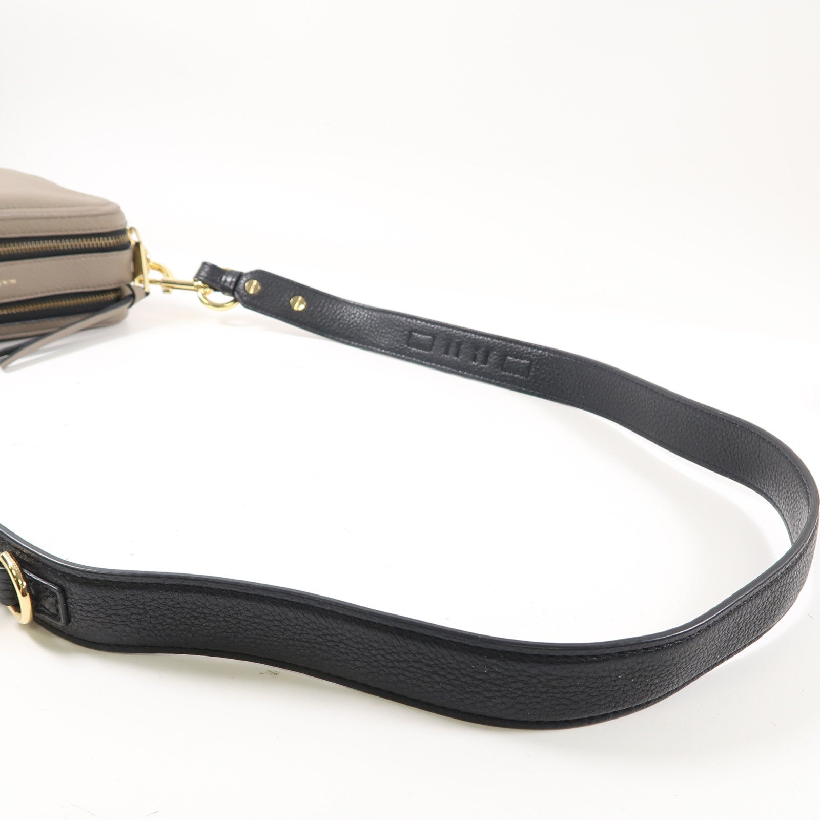 MARC JACOBS 牛皮皮革Camera Bag金扣肩背袋啡色/黑色