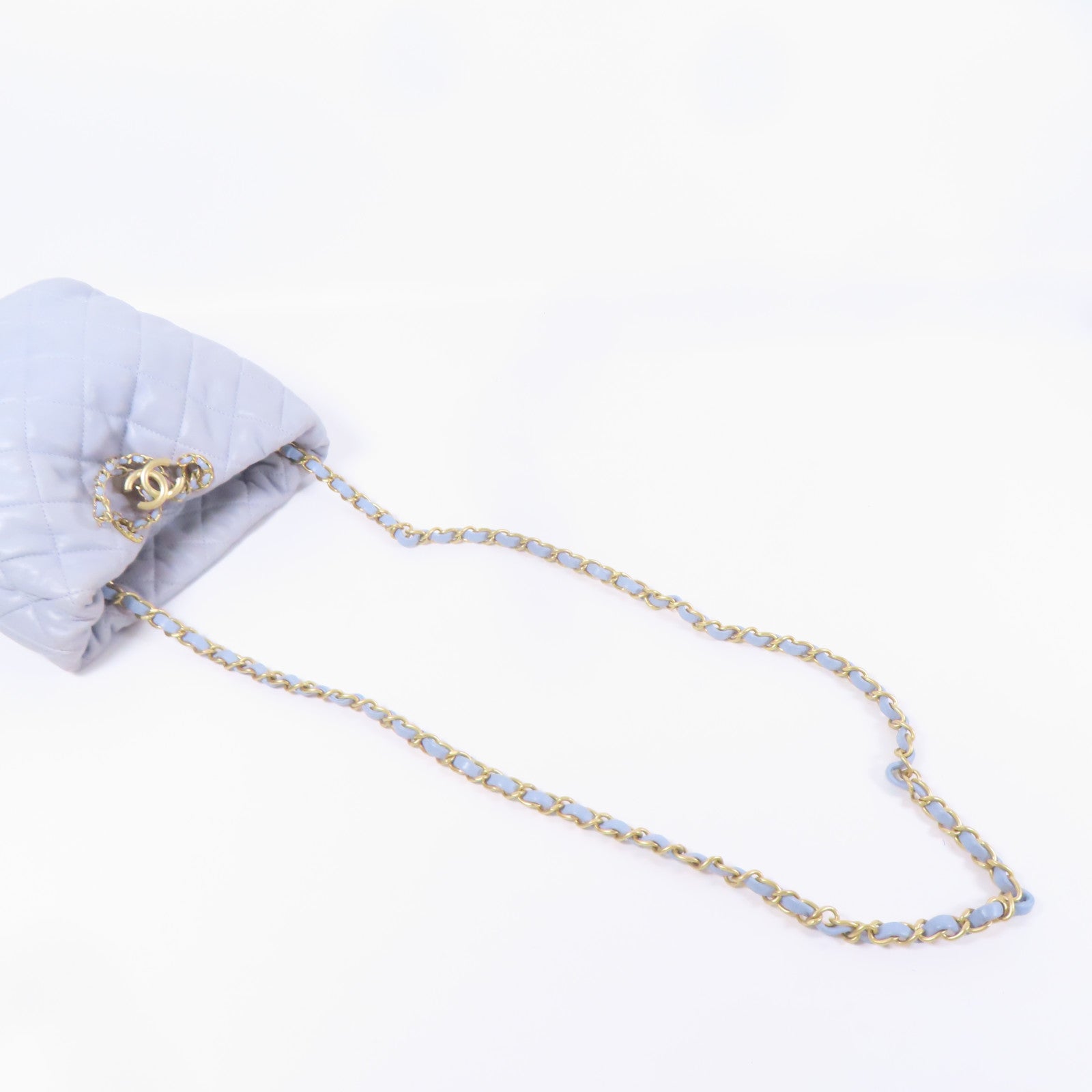 CHANEL 羊皮皮革Chain Shoulder金扣鏈帶肩背袋