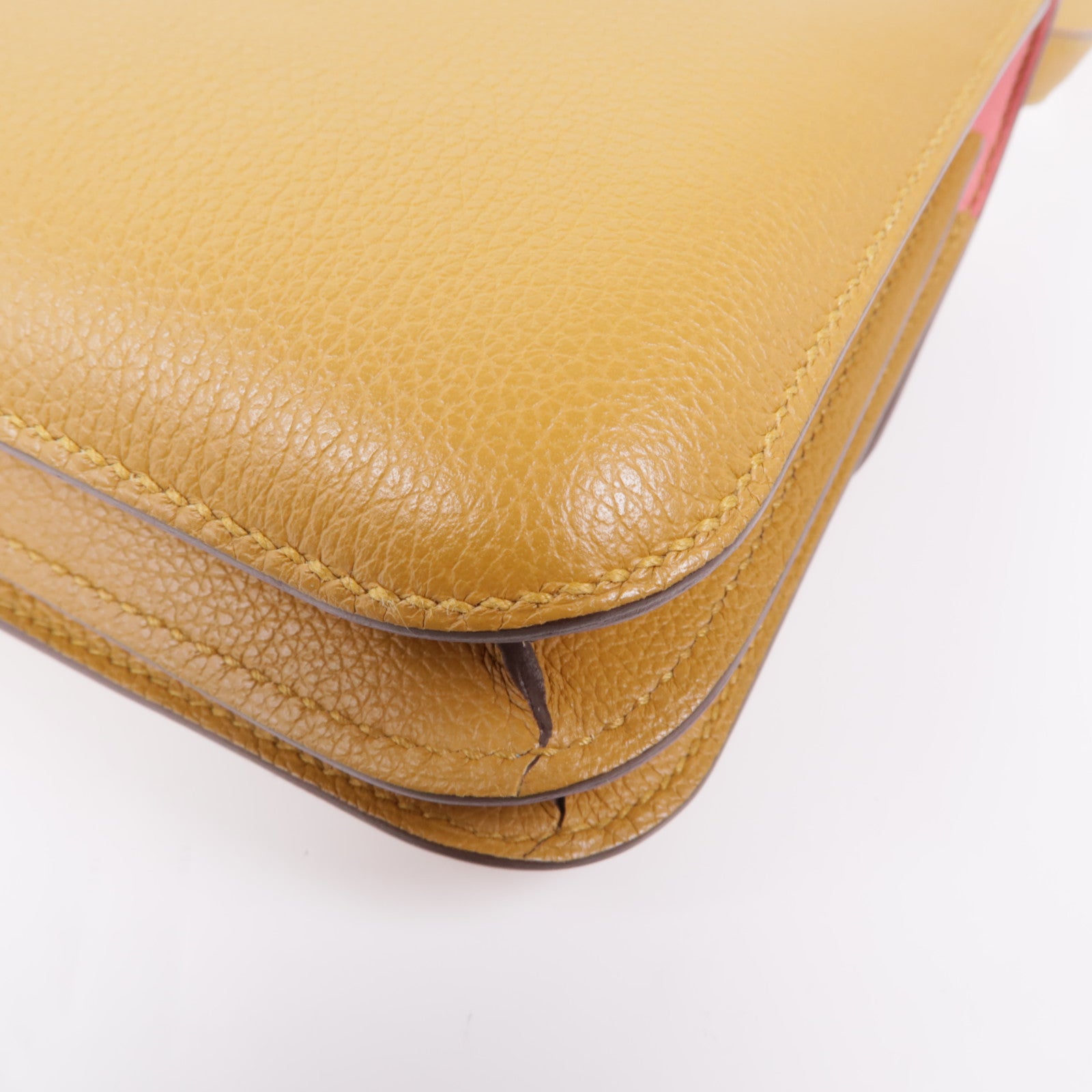 HERMES Evercolor皮革Constance Mini銀扣肩背袋Caramel
