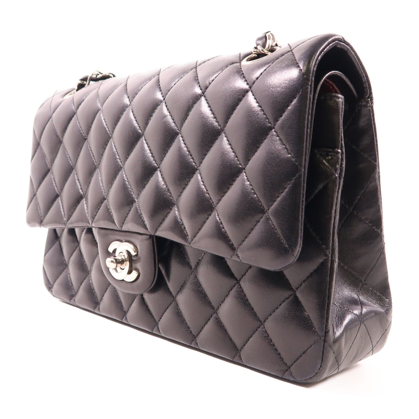 CHANEL 羊皮皮革Classic 25銀扣肩背袋