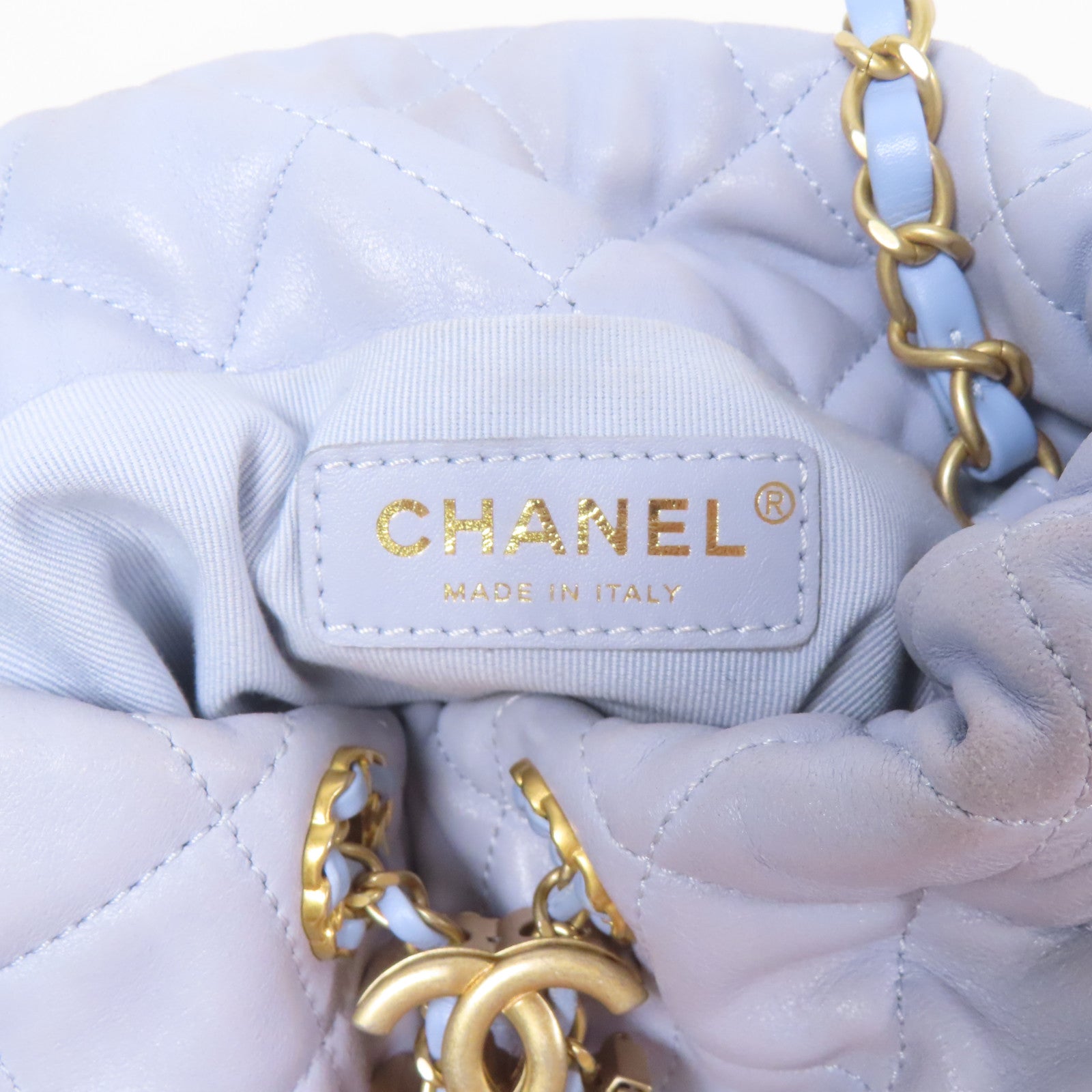 CHANEL 羊皮皮革Chain Shoulder金扣鏈帶肩背袋