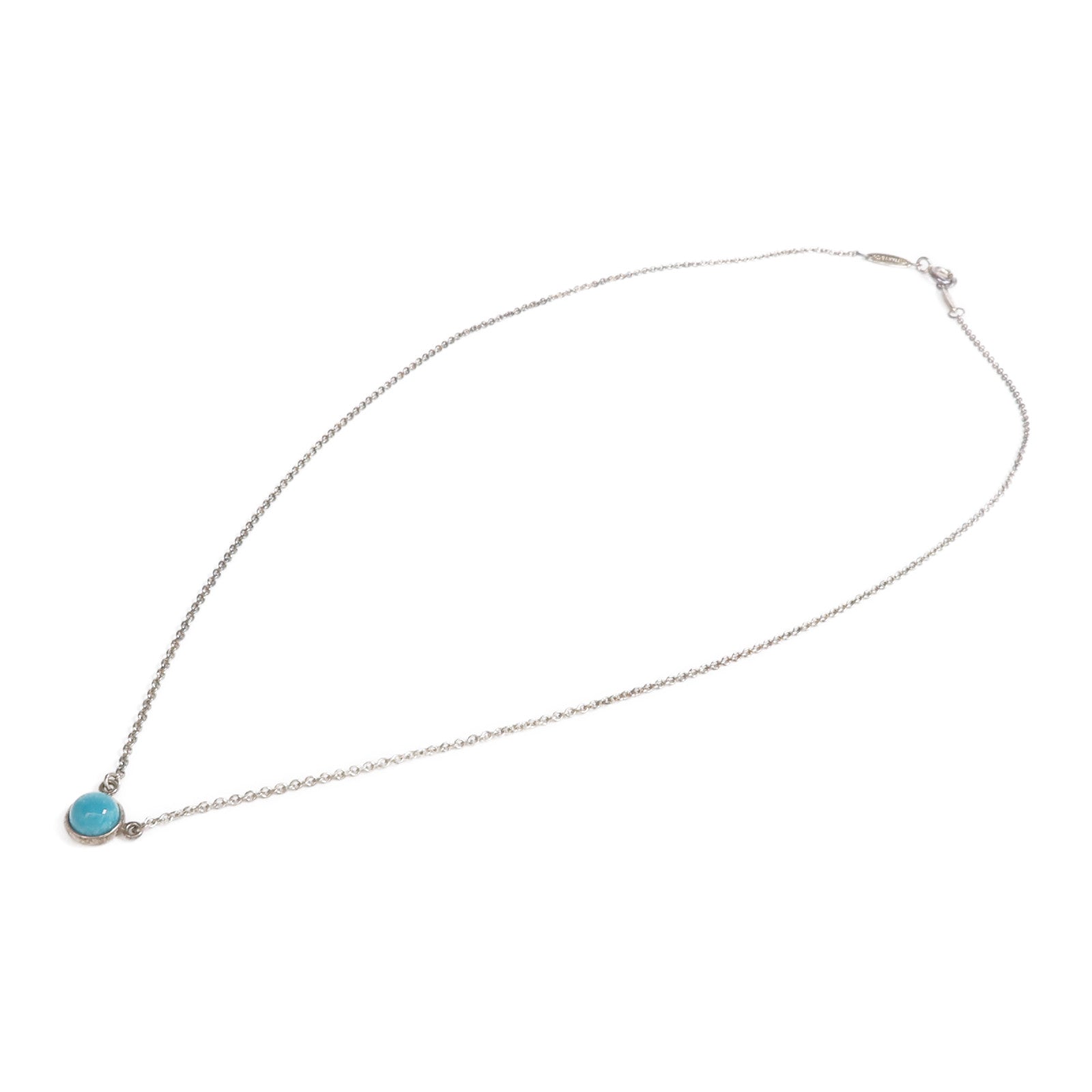 TIFFANY＆CO 925純銀Yard Turquoise Pendant項鍊