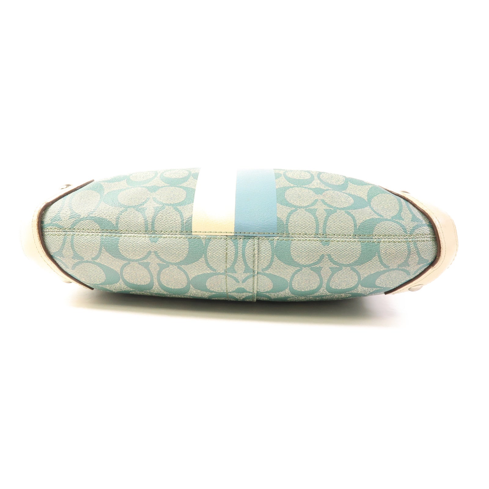 COACH 塗層帆布2 Way Shoulder Bag銀扣手挽肩背兩用袋