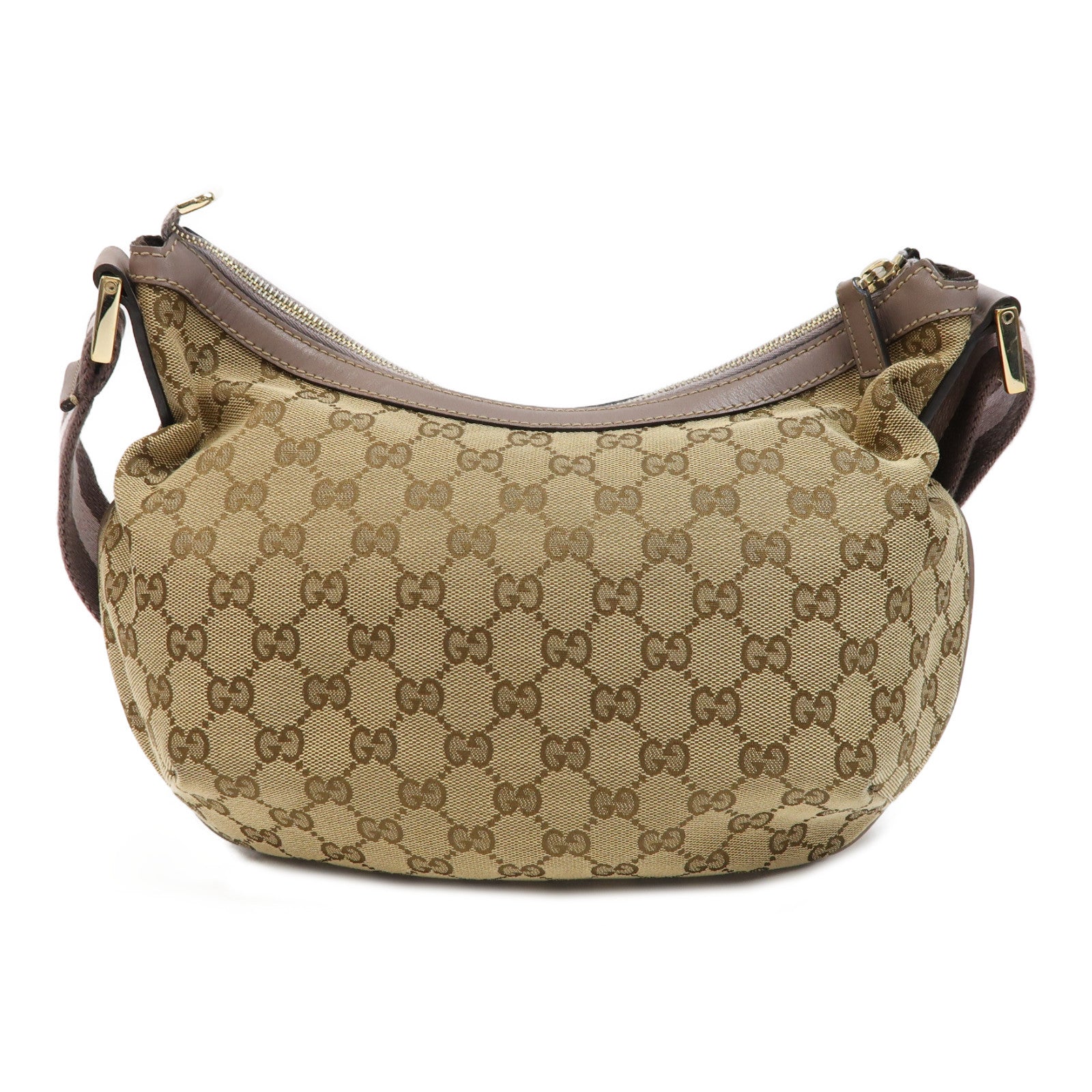 GUCCI 帆布Sherry Line Shoulder Bag金扣肩背袋啡色/粉紅色