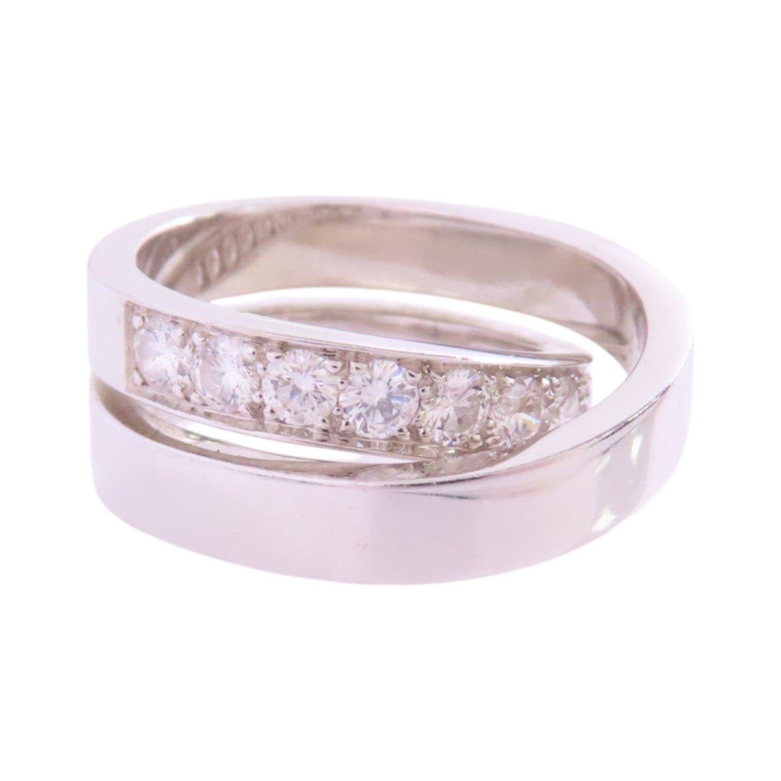 CARTIER 18K白金/鑽石Paris Nouvelle Vague Diamond Ring戒指#49/US#5