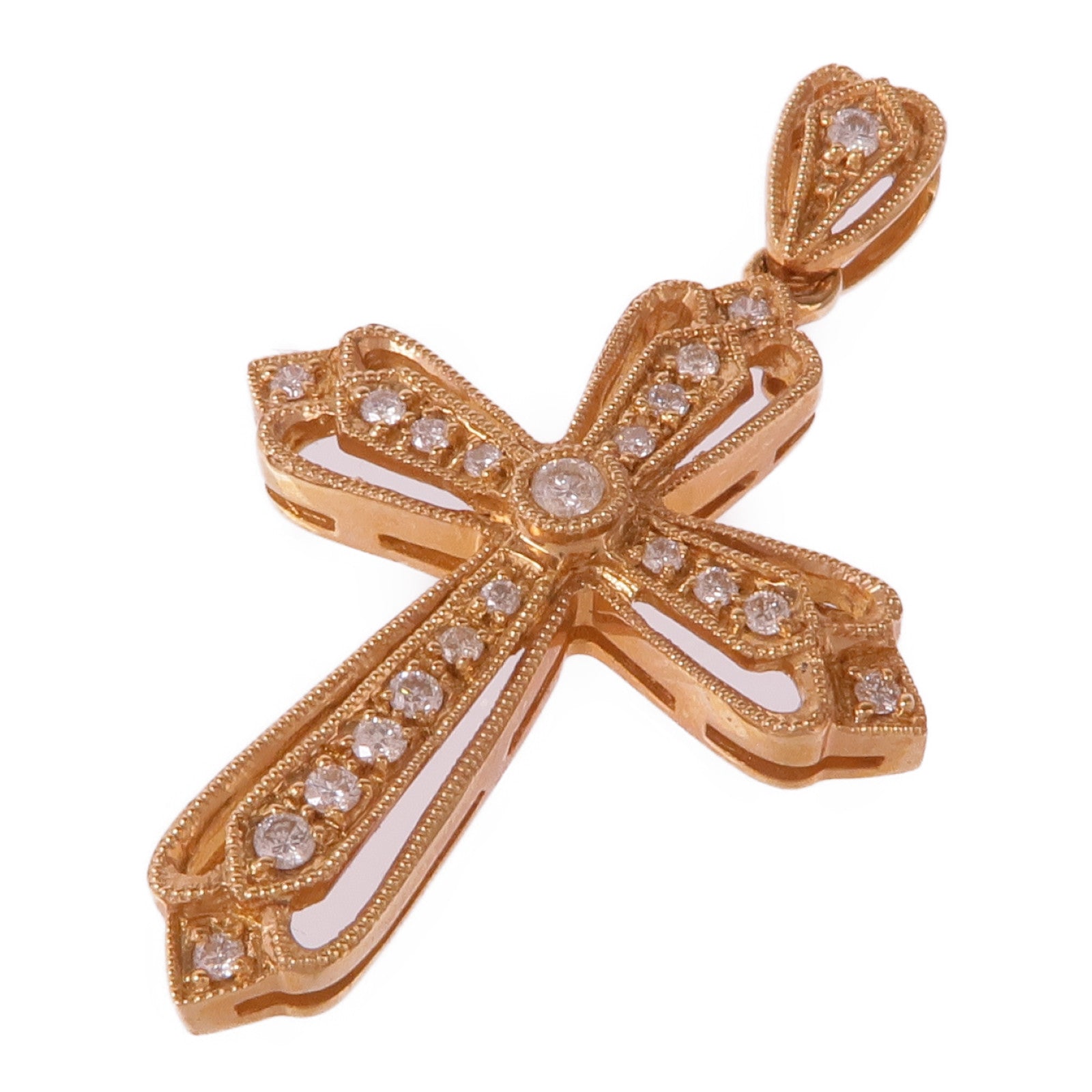 JEWELRY 18K玫瑰金Diamond Pendant Top鑽石吊墜