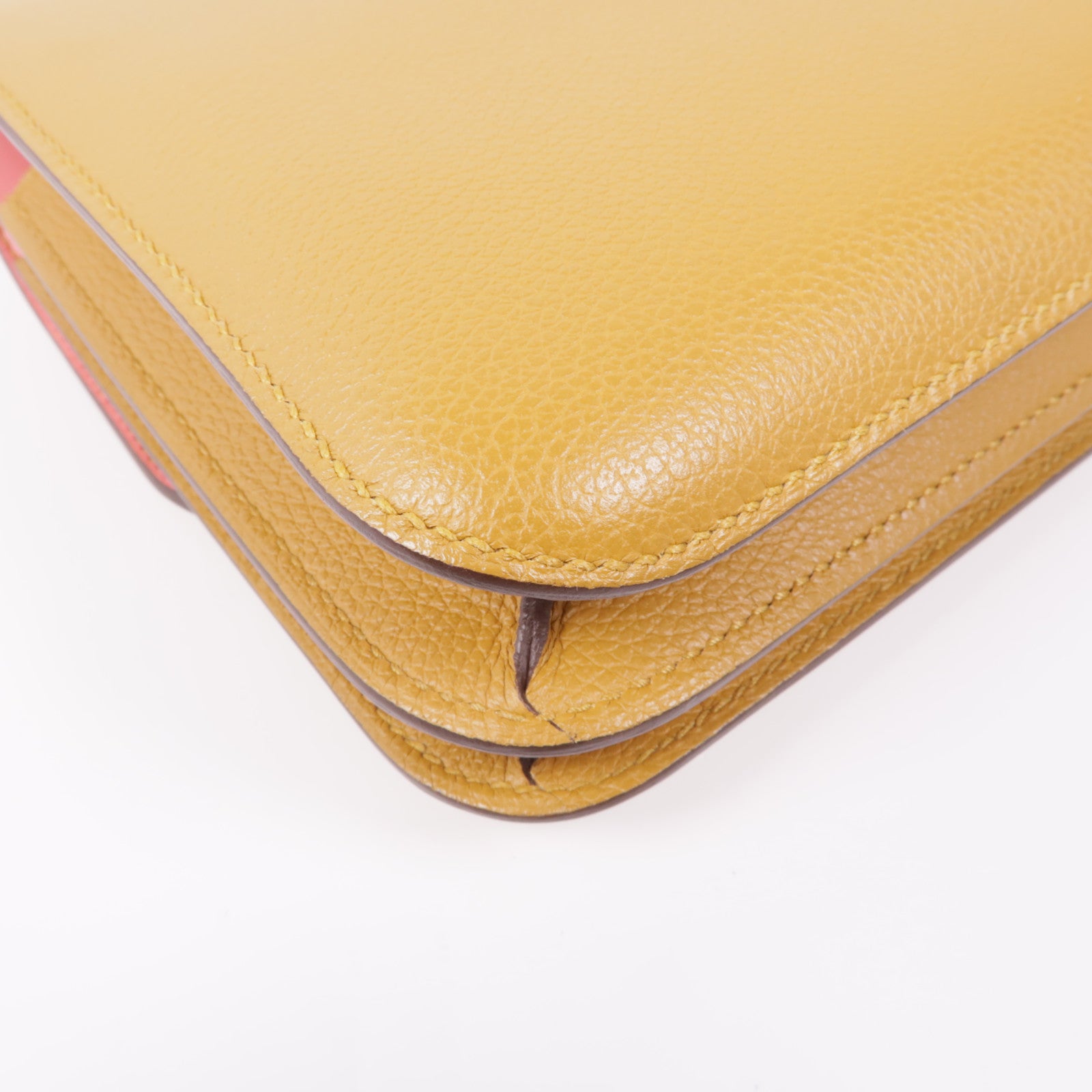 HERMES Evercolor皮革Constance Mini銀扣肩背袋Caramel