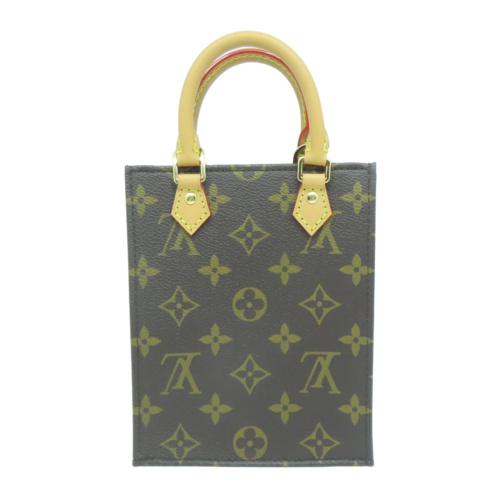 LOUIS VUITTON **【激減優惠】Monogram Petit Sac Plat金扣手挽肩背兩用袋啡色